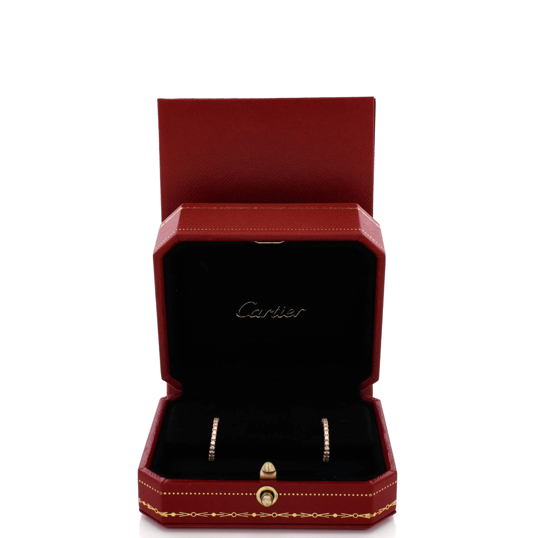 Etincelle de Cartier Hoops Earrings 18K Rose Gold and Diamonds Small - Image 2