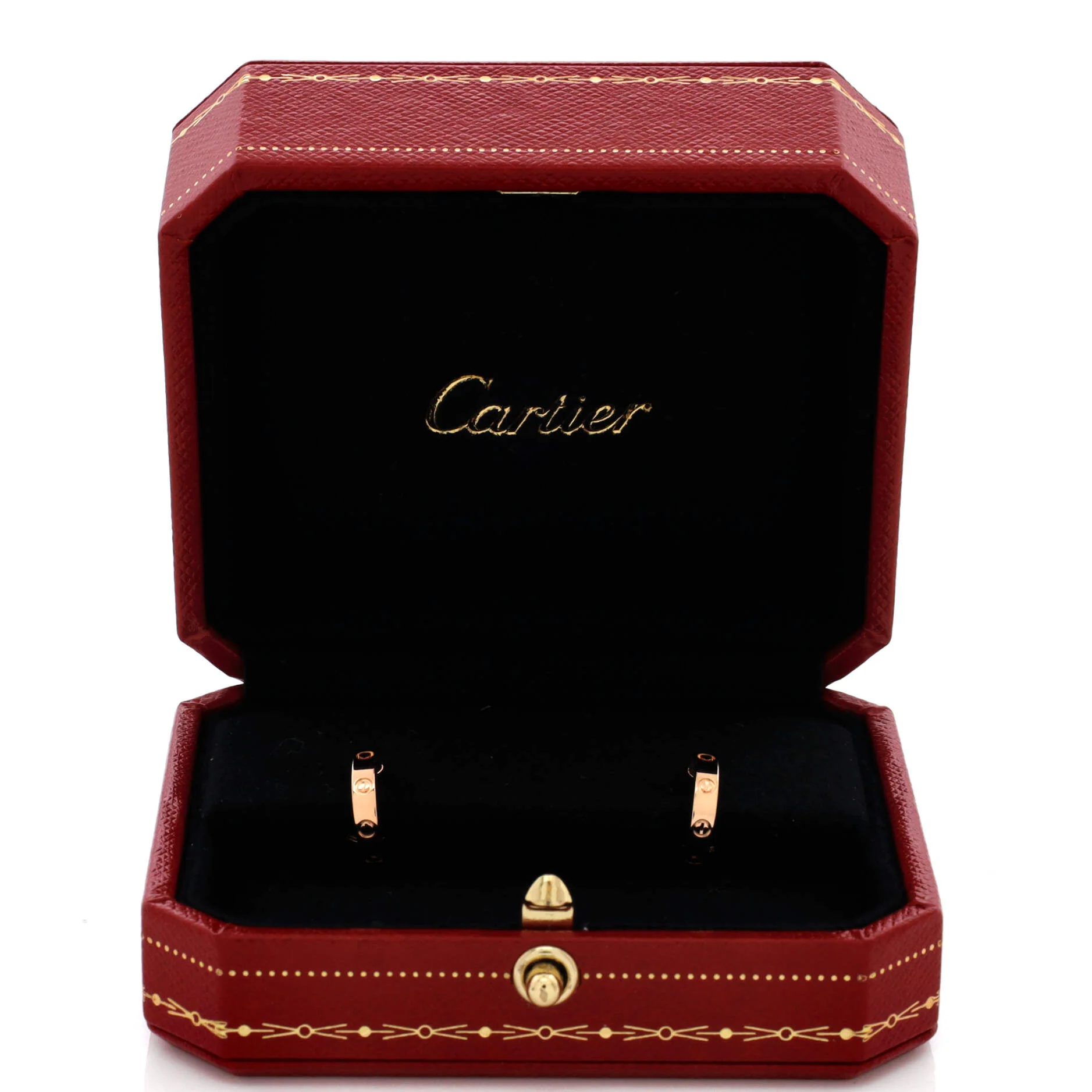 Love Hoop Earrings 18K Rose Gold Small - Image 2