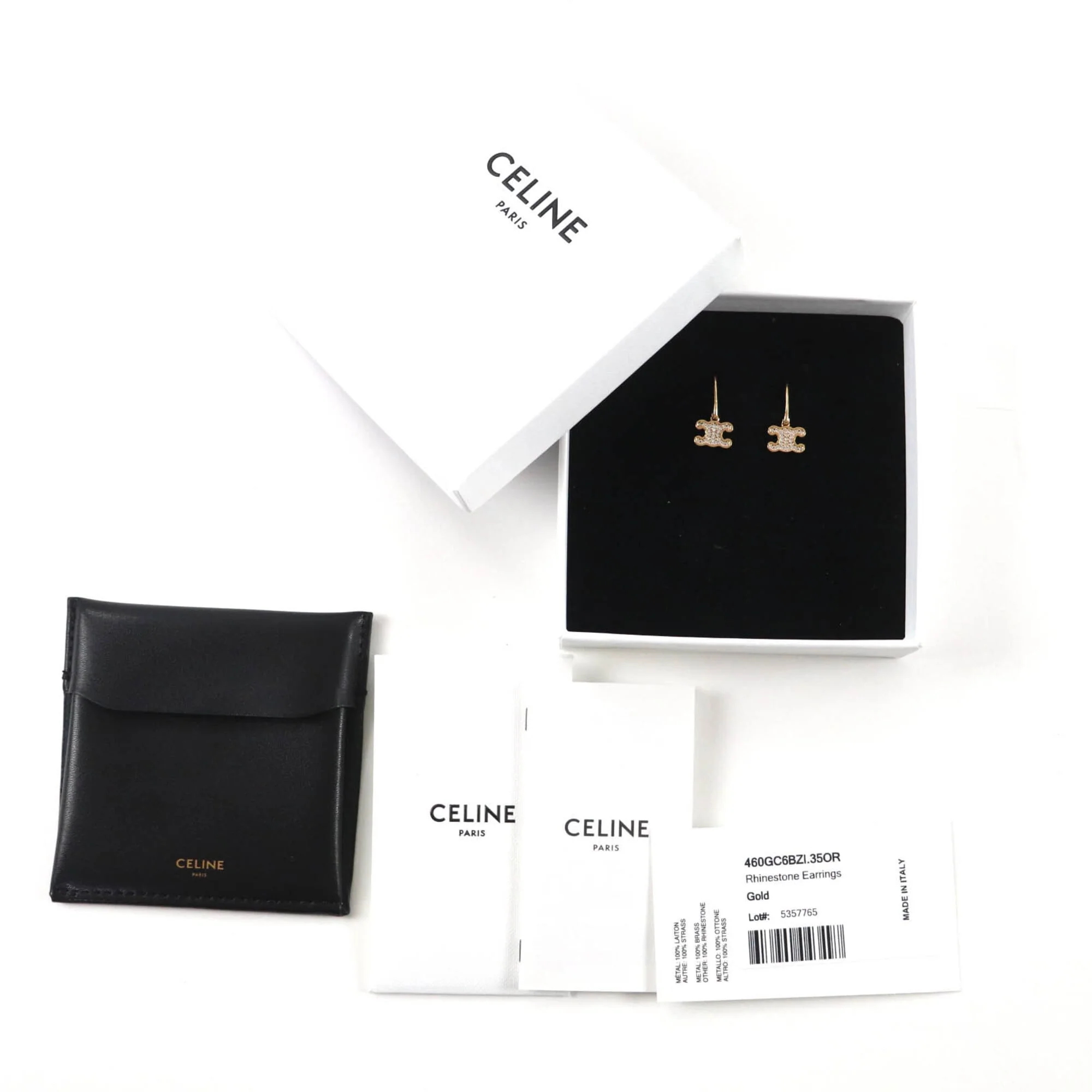 Earrings Rhinestone Gold-Tone Metal - Image 2