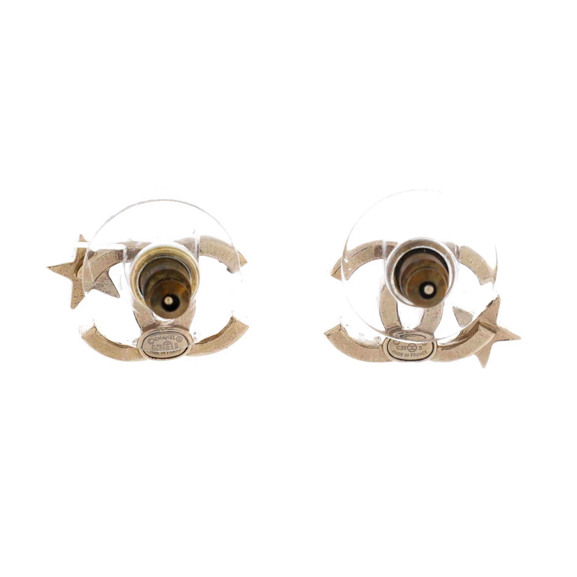 CC Asymmetrical Starfall Stud Earrings Metal and Crystals - Image 2