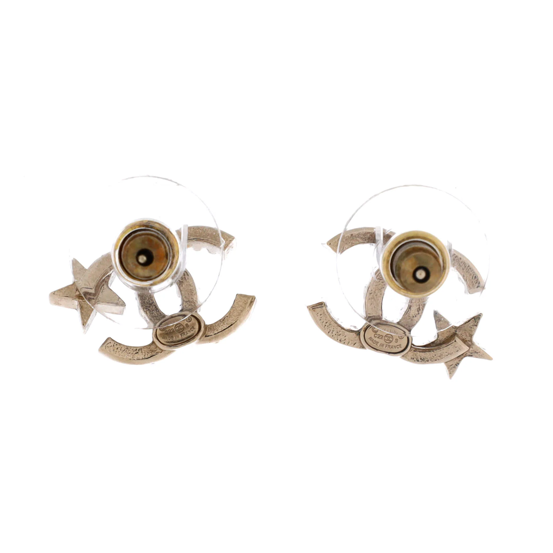 CC Asymmetrical Starfall Stud Earrings Metal and Crystals - Image 2