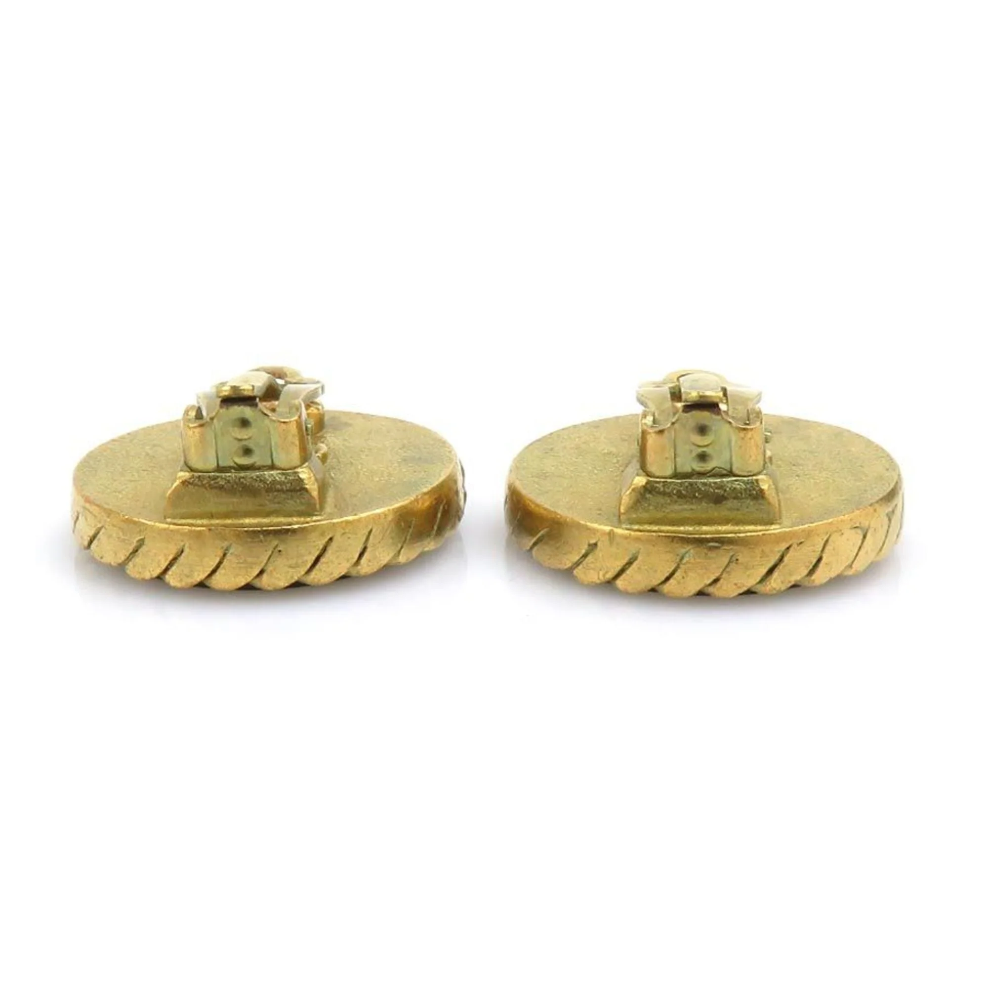 CC Logo Clip-On Earrings Gold-Tone Metal - Image 5