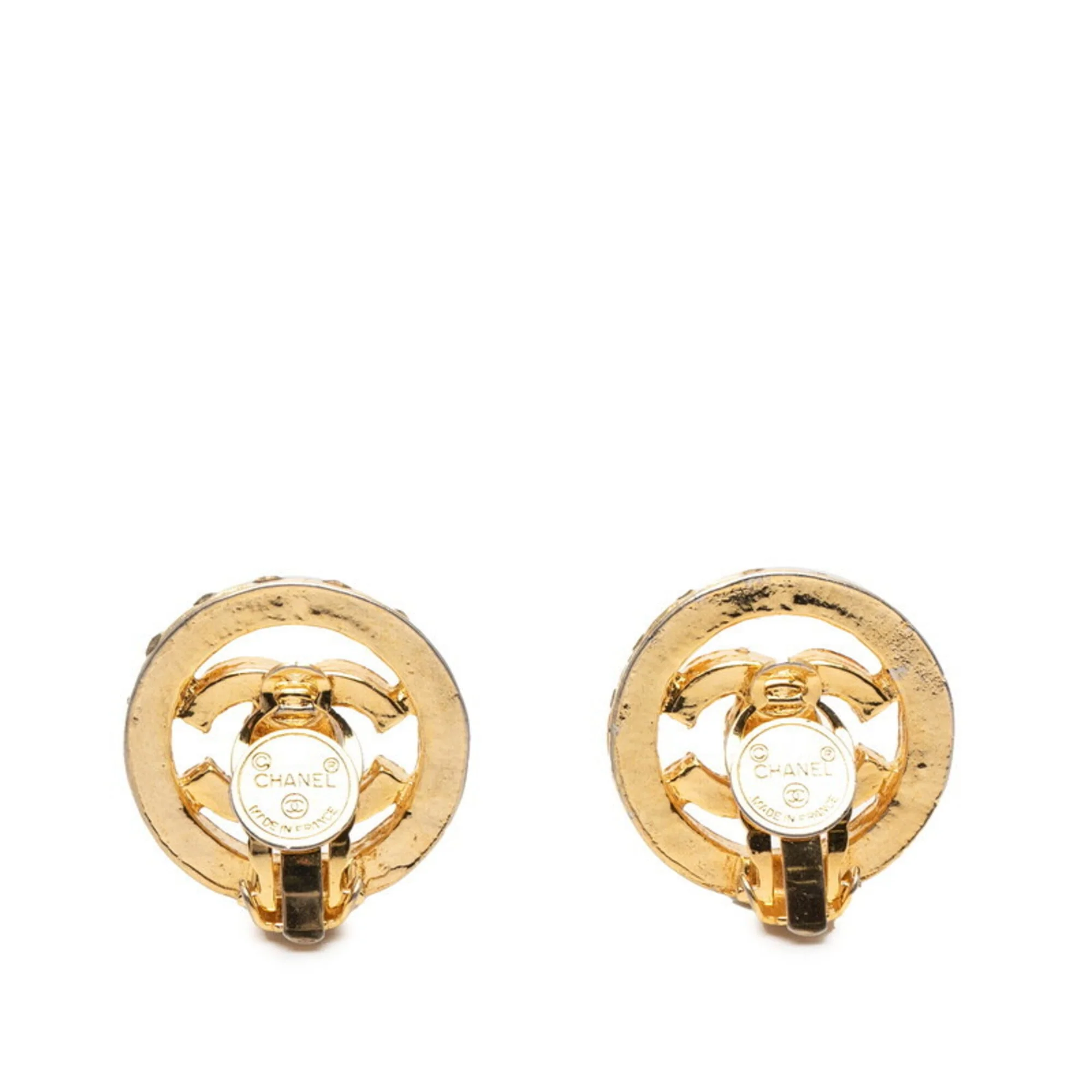 CC Logo Clip-On Earrings Gold-Tone Metal - Image 2