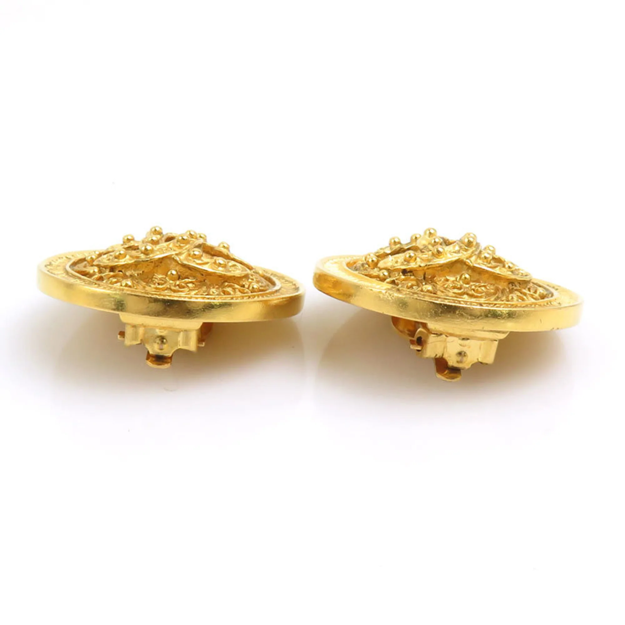 CC Logo Clip-On Earrings Gold-Tone Metal Gold-Tone Metal - Image 7