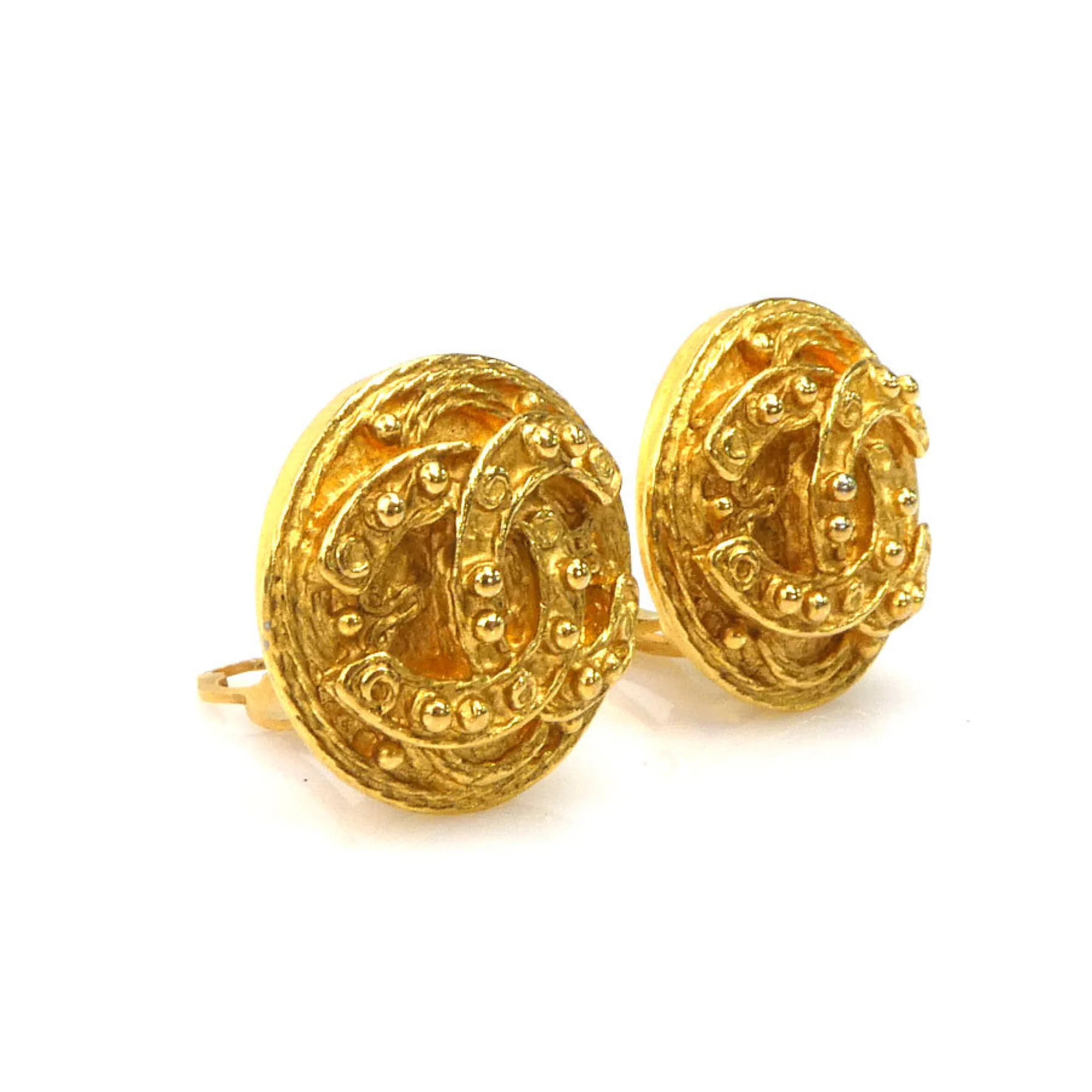 CC Logo Clip-On Earrings Gold-Tone Metal Gold-Tone Metal - Image 2