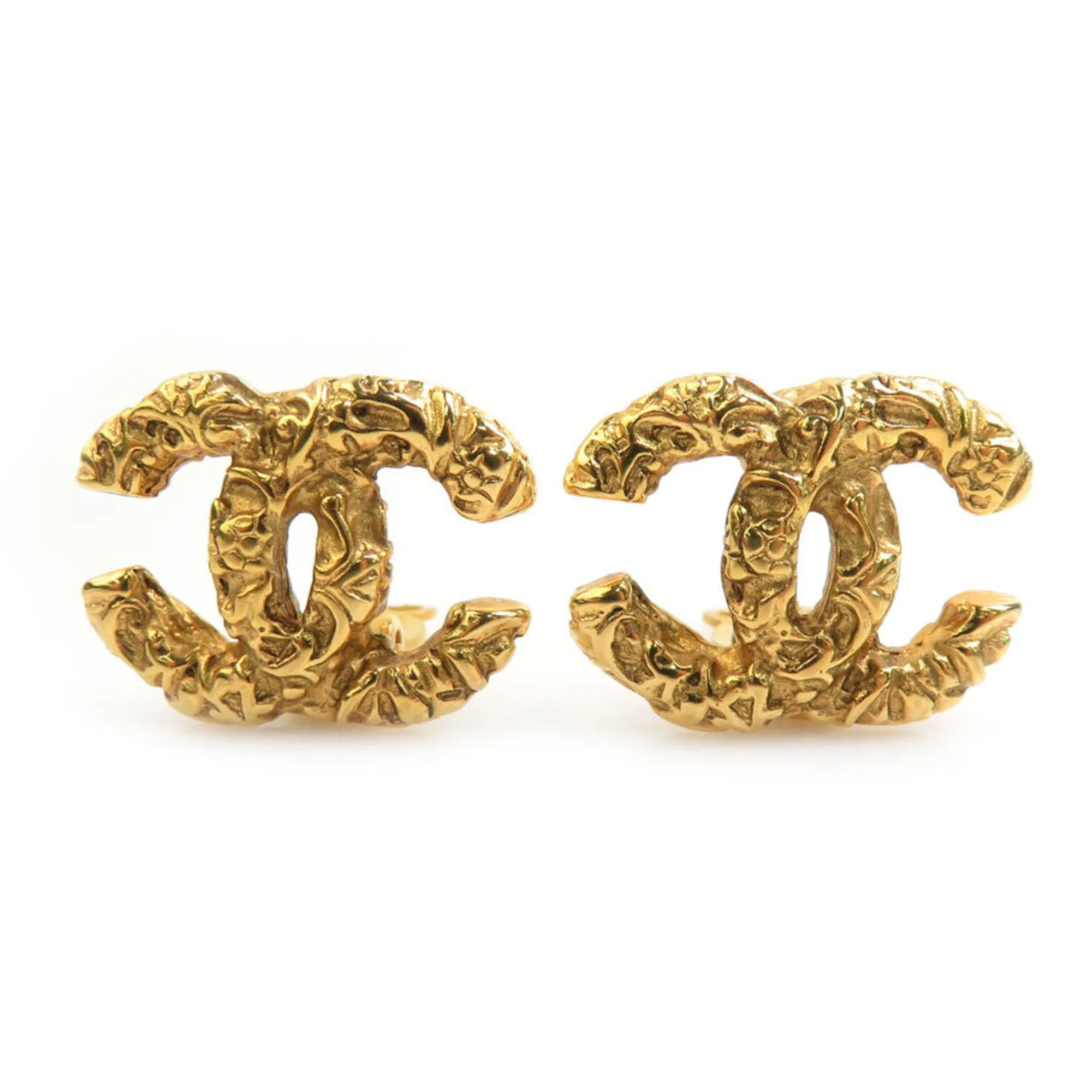 CC Logo Clip-On Earrings Gold-Tone Metal Gold-Tone Metal
