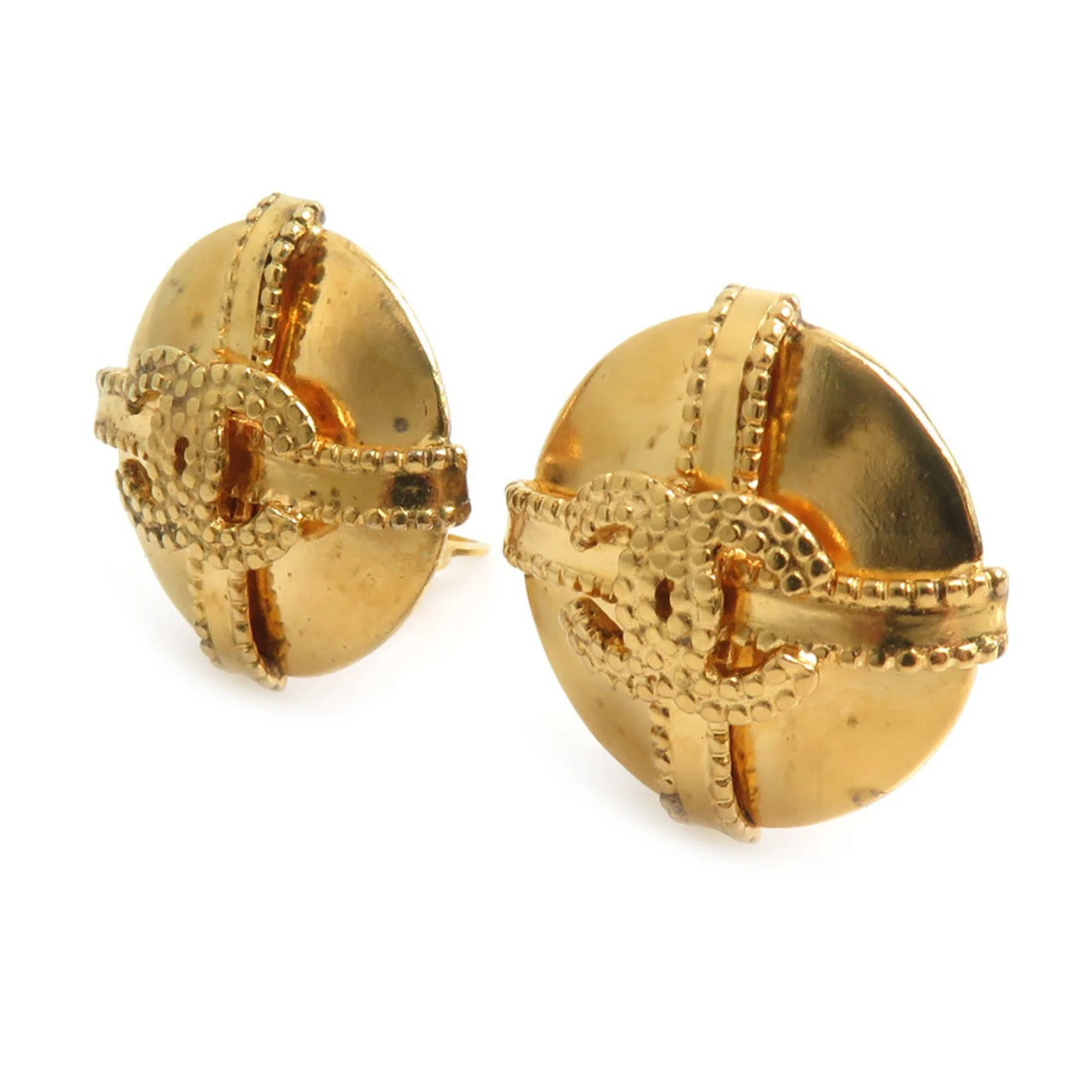 CC Logo Clip-On Earrings Gold-Tone Metal Gold-Tone Metal - Image 2