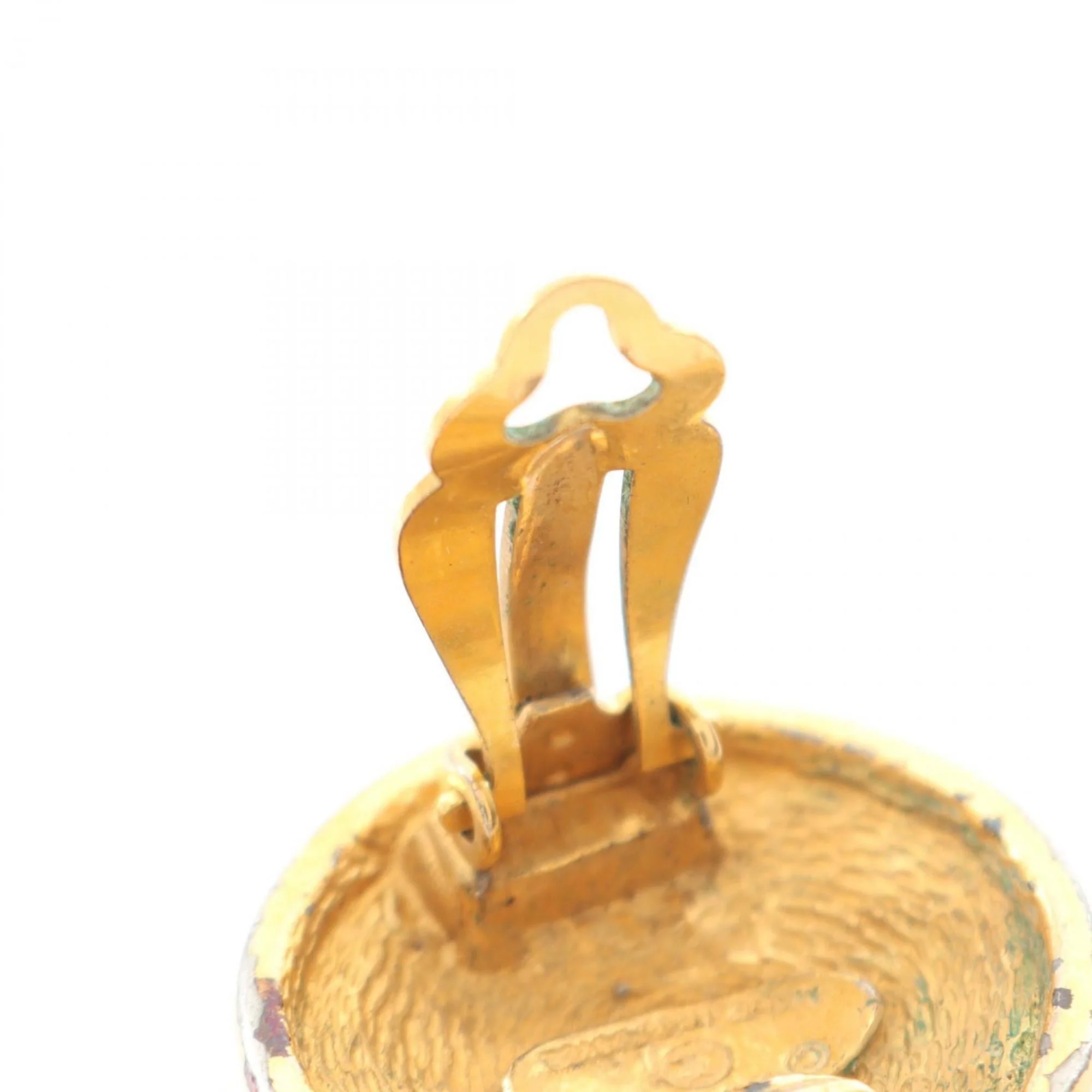 CC Logo Clip-On Earrings Metal Gold-Tone Metal - Image 5