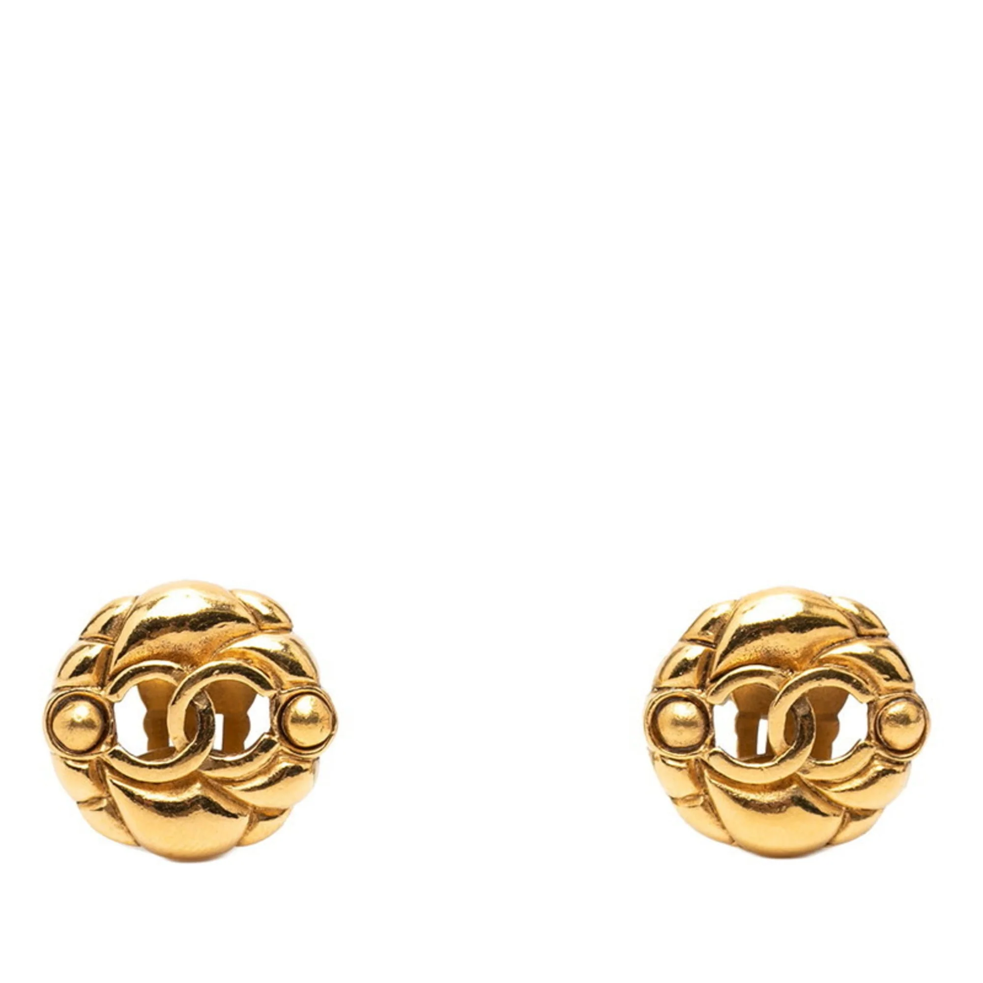 CC Logo Clip-On Earrings Metal Gold-Tone Metal