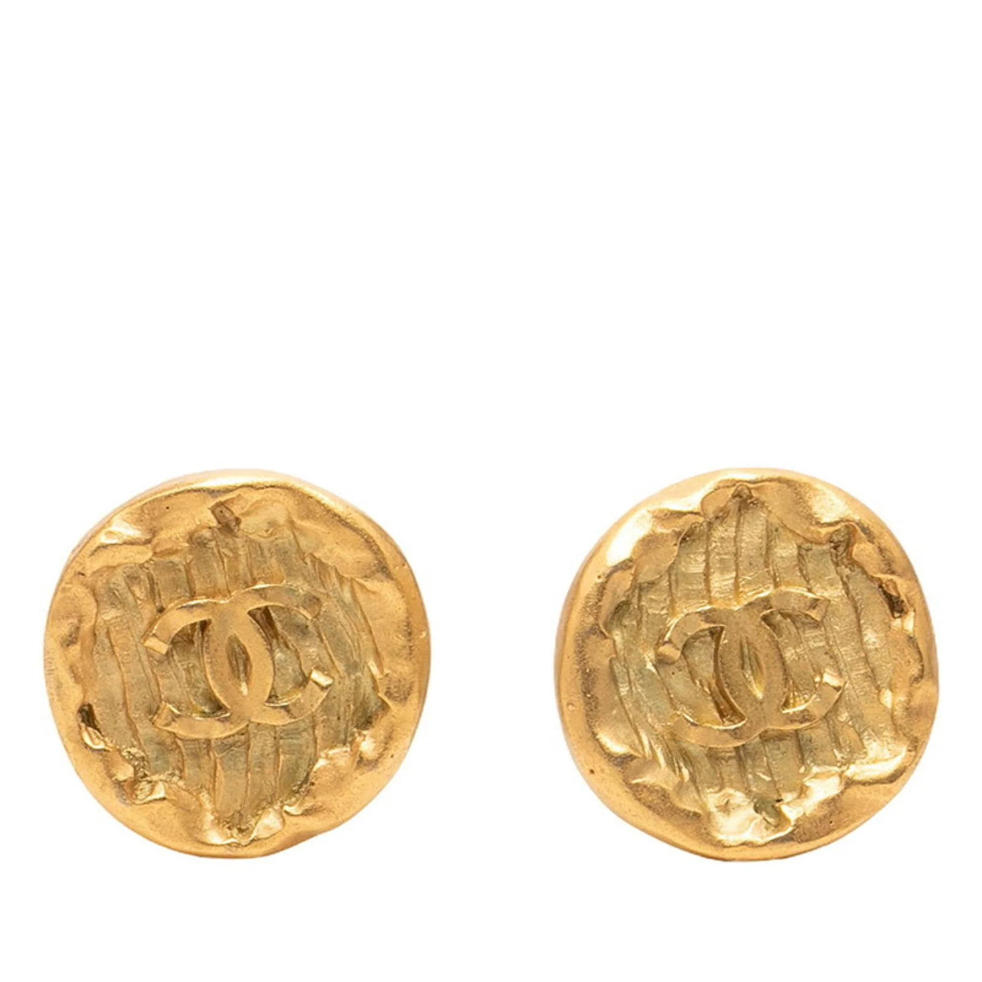 CC Logo Clip-On Earrings Metal Gold-Tone Metal