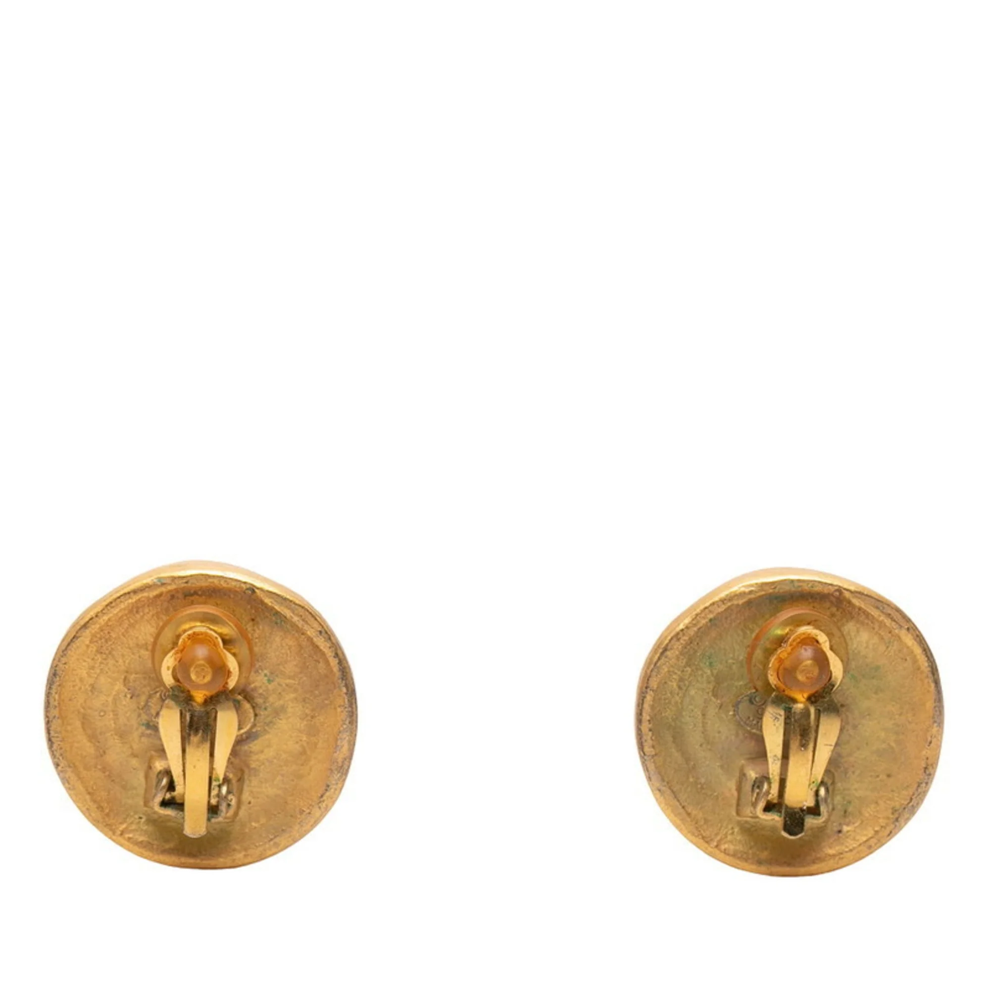 CC Logo Clip-On Earrings Metal Gold-Tone Metal - Image 2