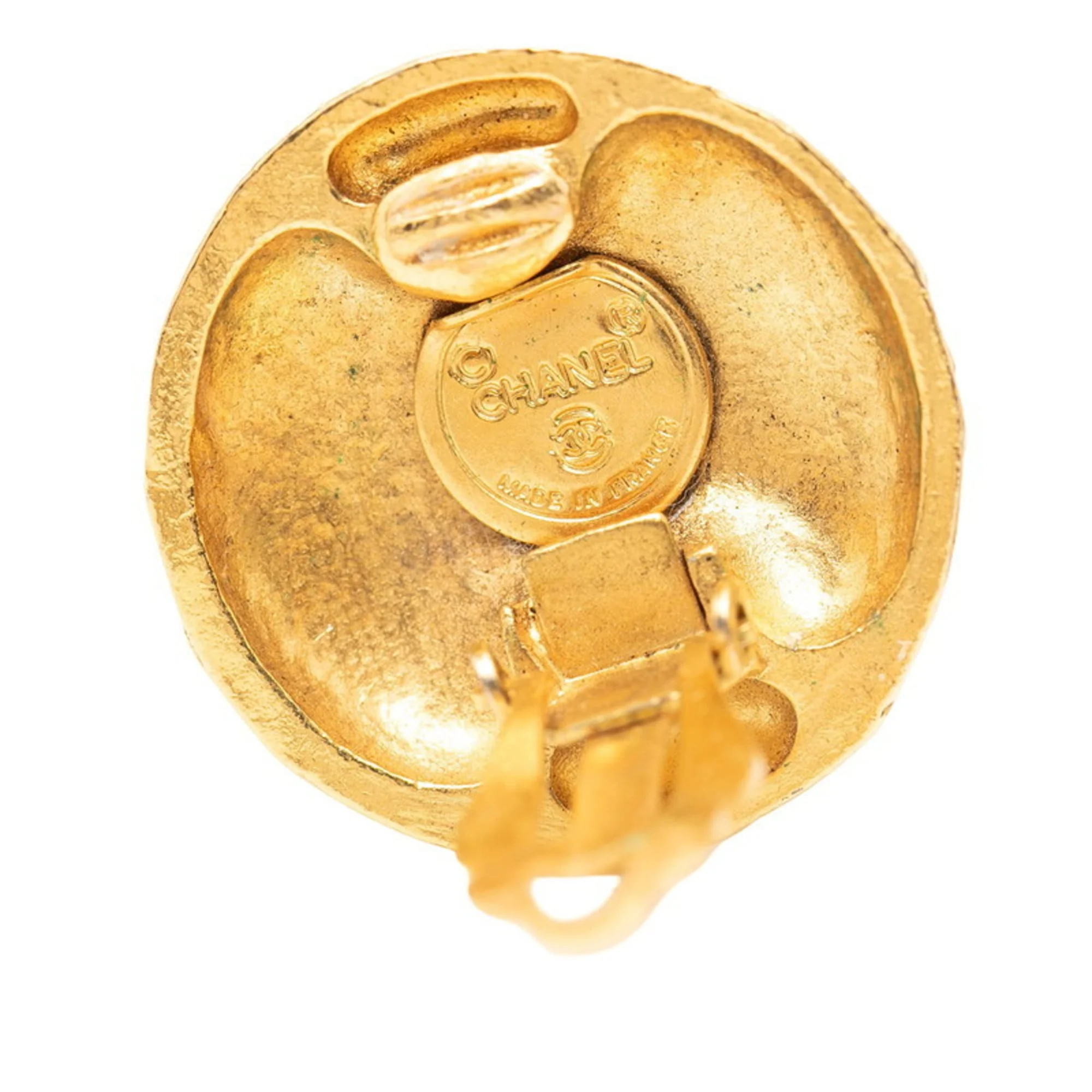 CC Logo Clip-On Earrings Metal Gold-Tone Metal - Image 3