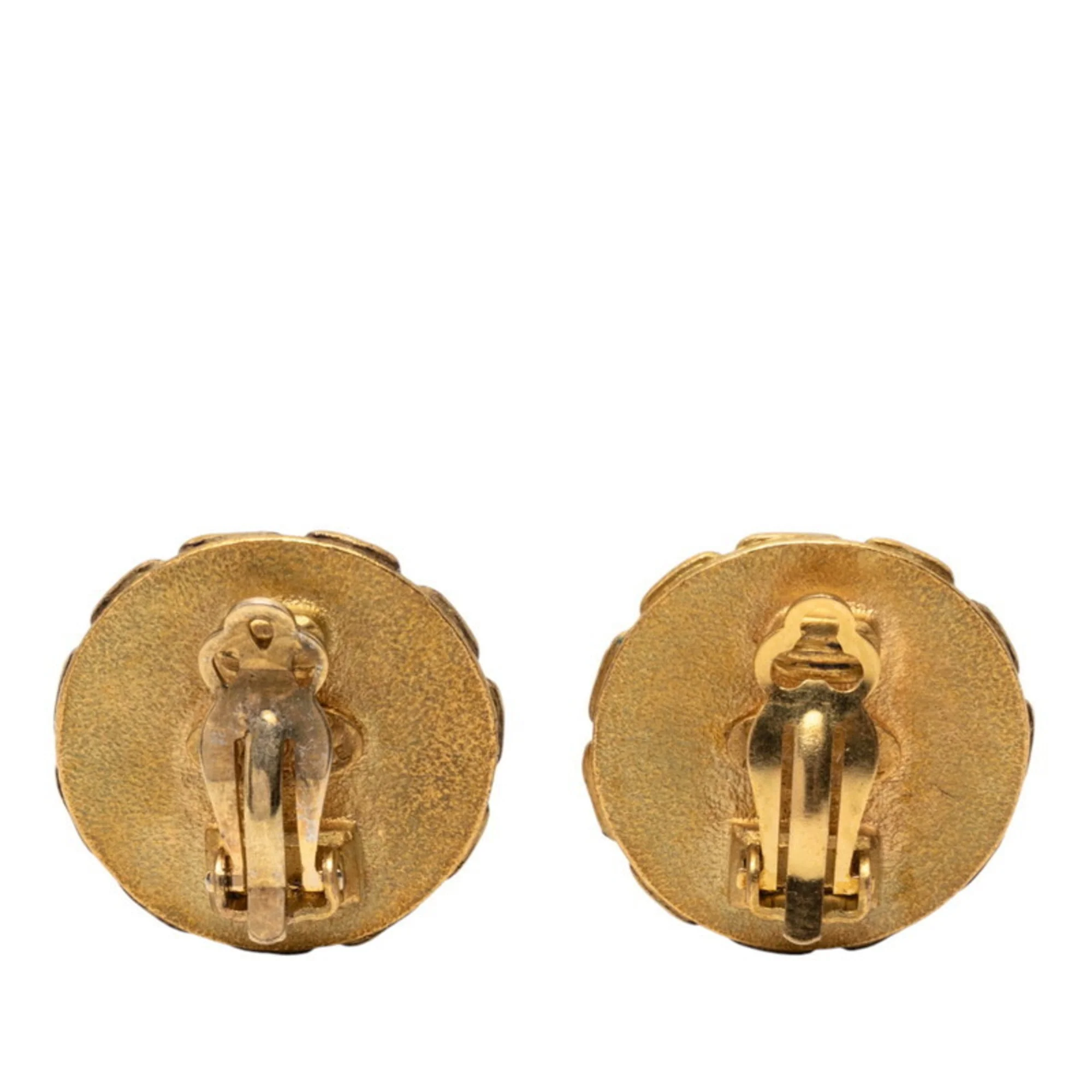 CC Logo Clip-On Earrings Metal Gold-Tone Metal - Image 2