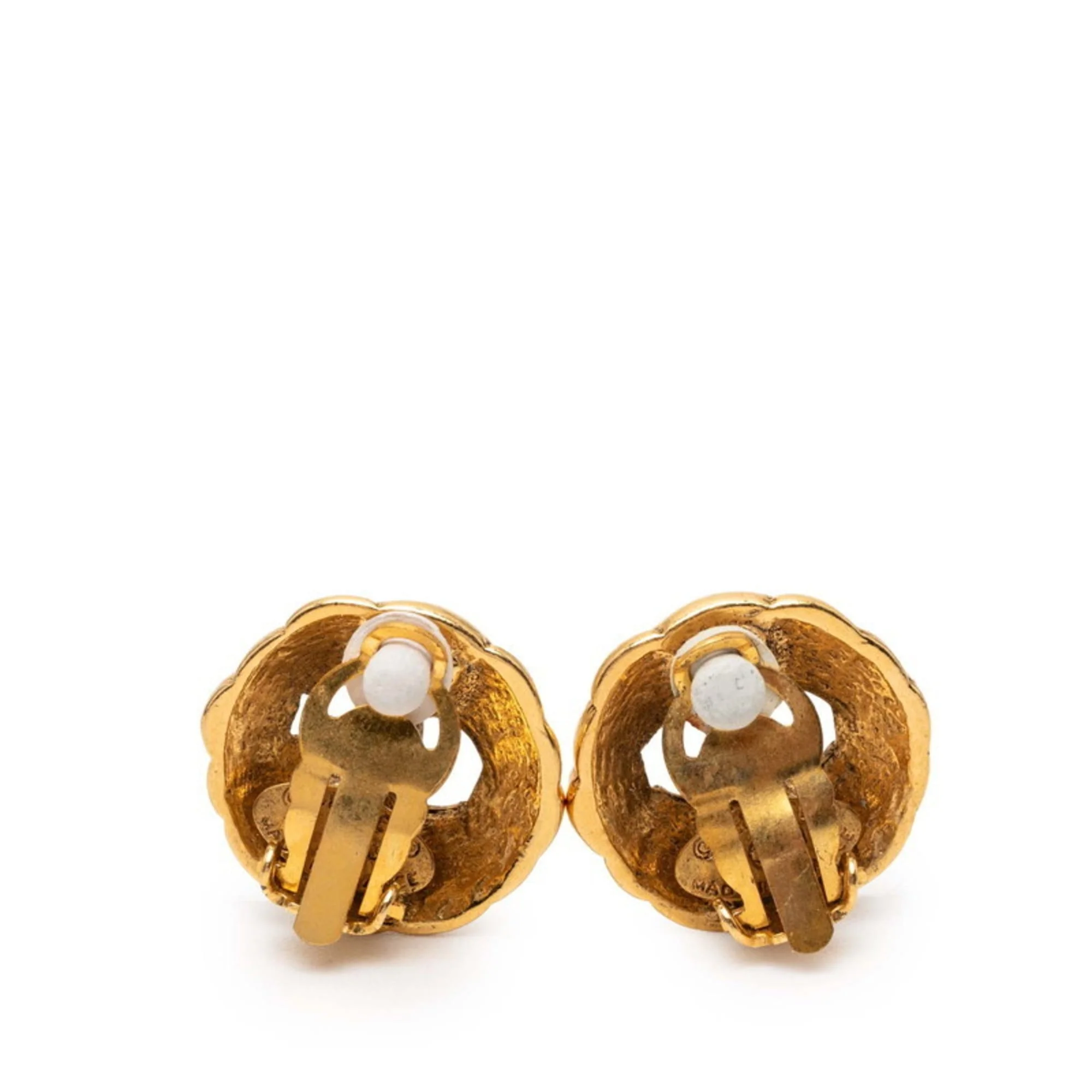 CC Logo Clip-On Earrings Metal Gold-Tone Metal - Image 2