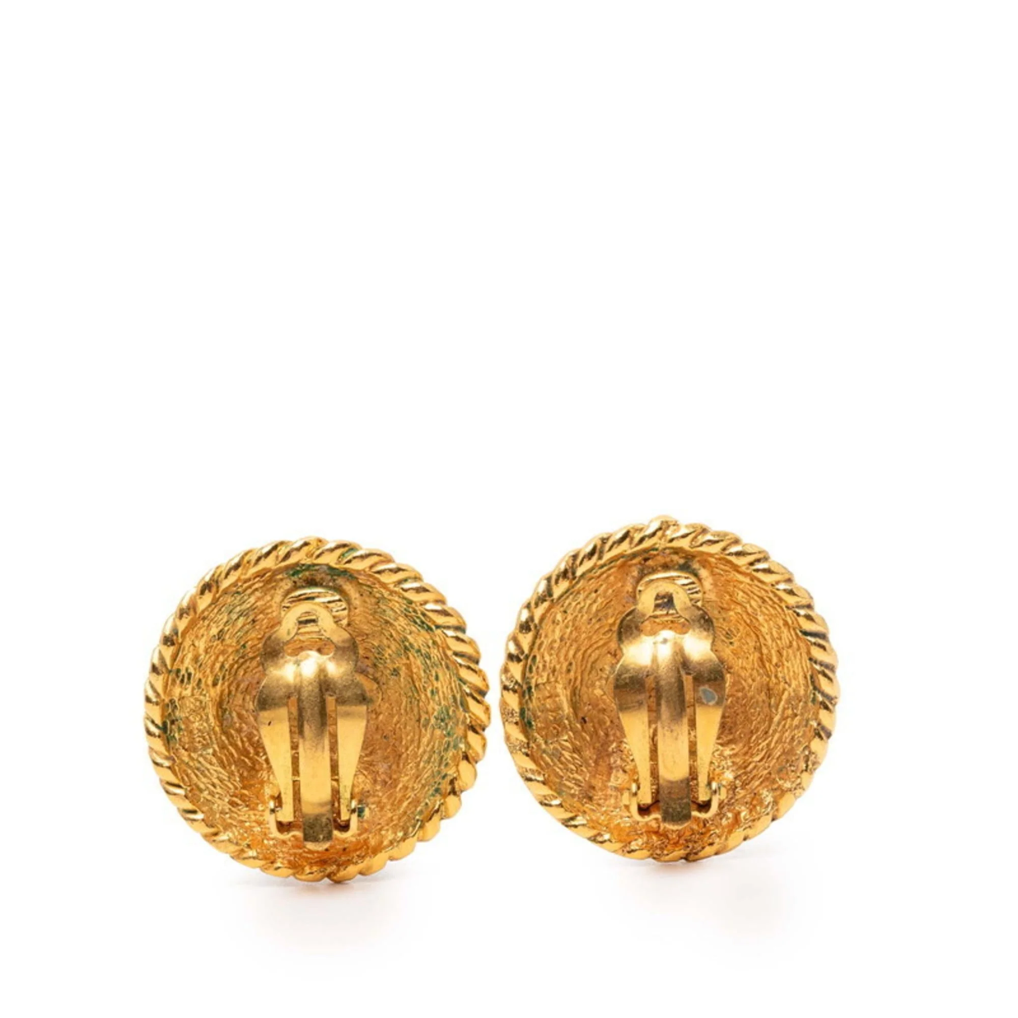 CC Logo Clip-On Earrings Metal Gold-Tone Metal - Image 2