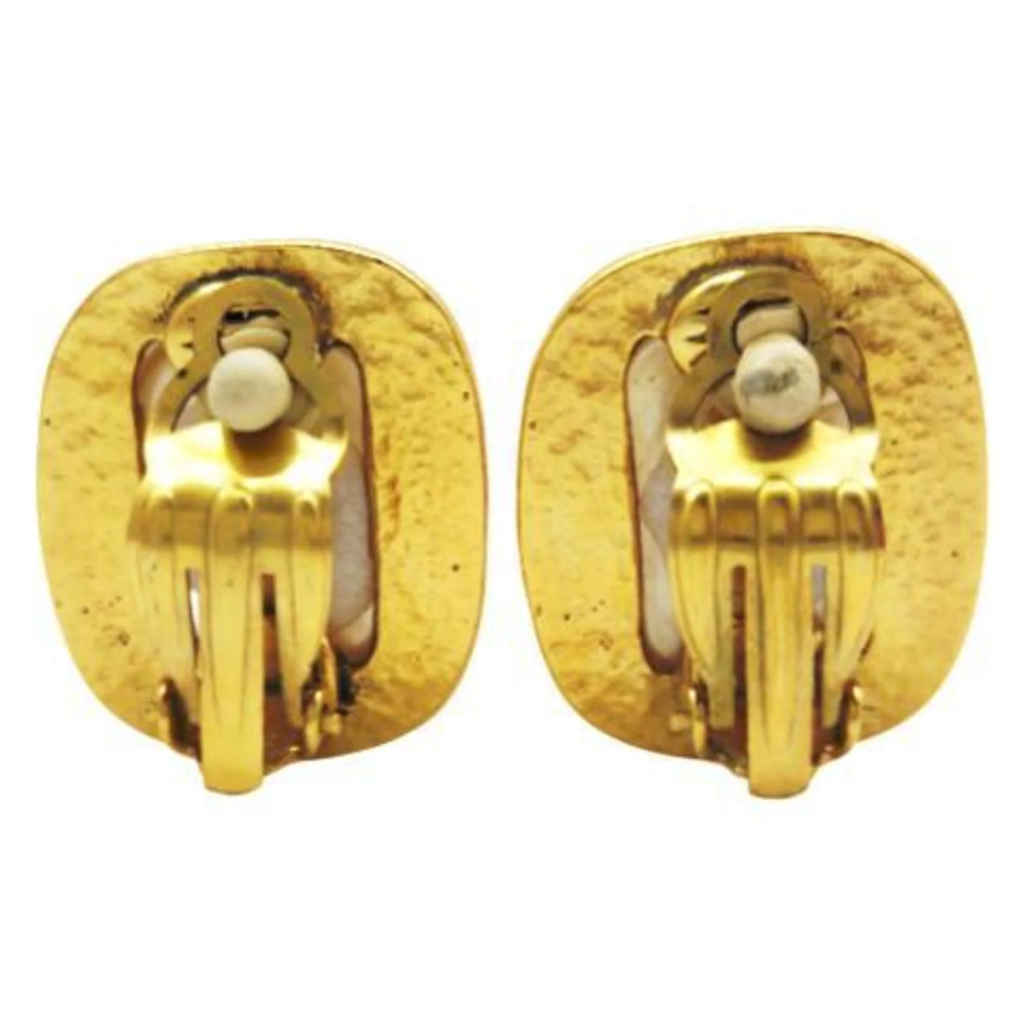 CC Logo Clip-On Earrings Metal Gold-Tone Metal - Image 4