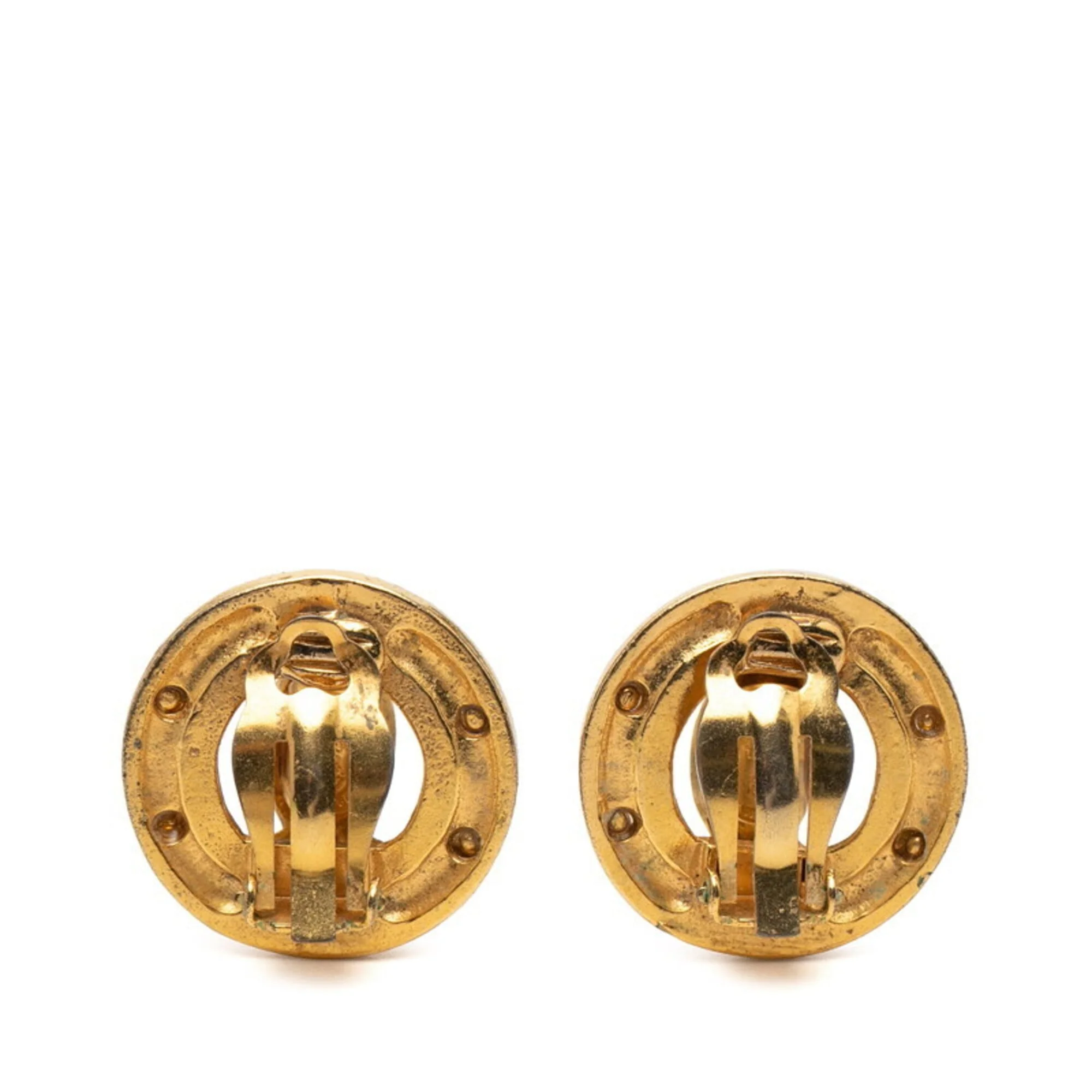 CC Logo Clip-On Earrings Metal Gold-Tone Metal - Image 2