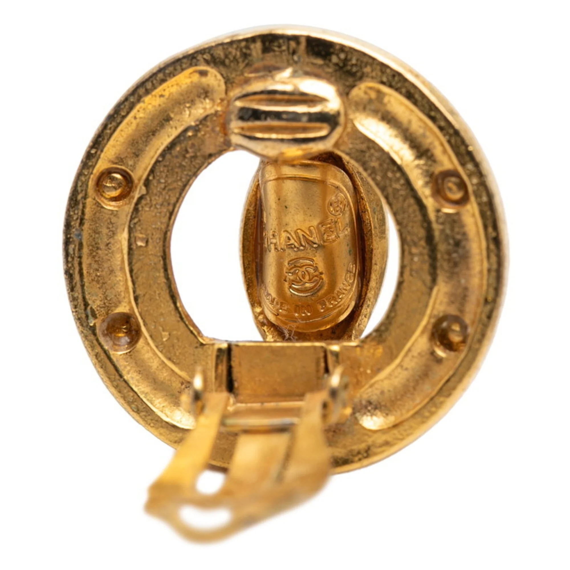 CC Logo Clip-On Earrings Metal Gold-Tone Metal - Image 3