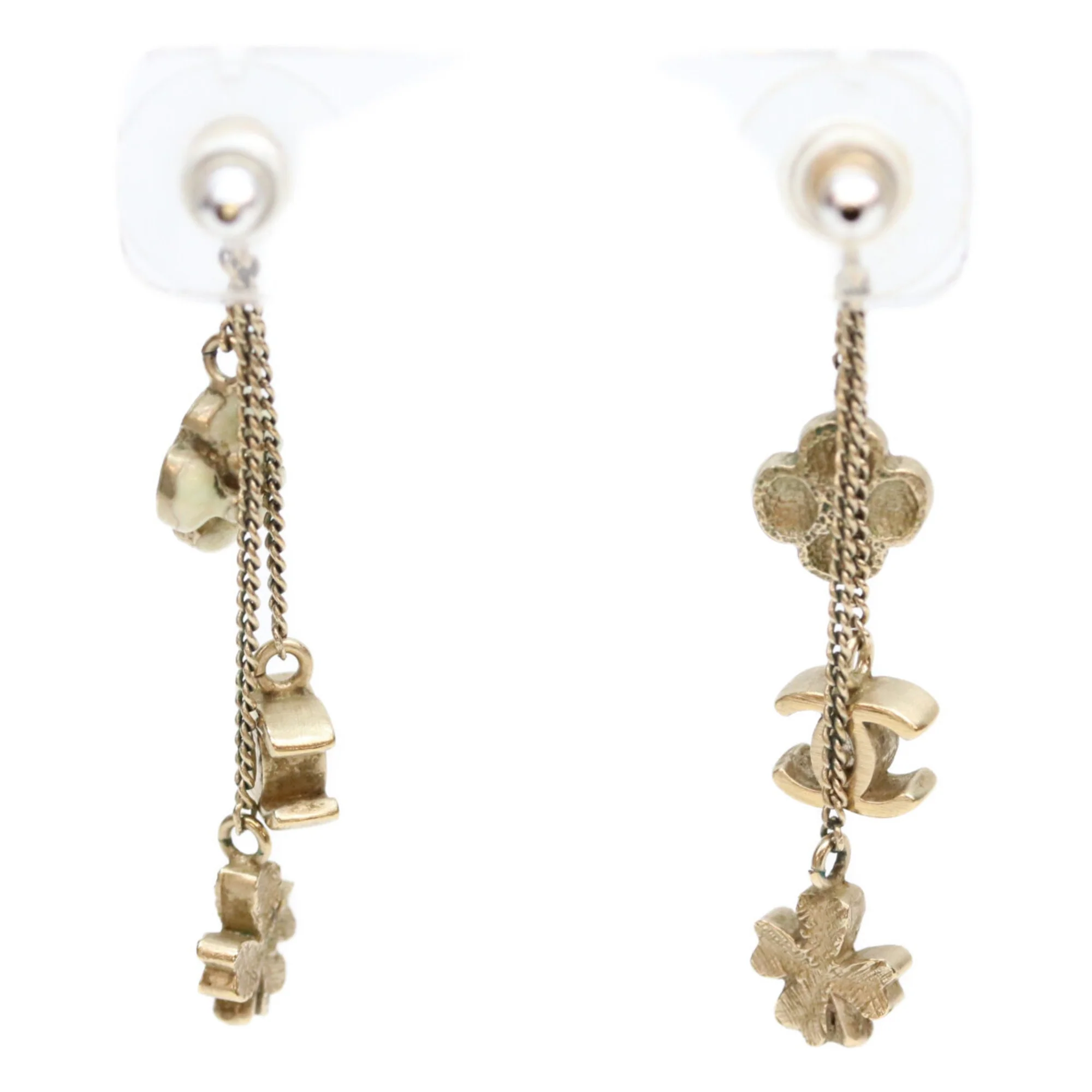 CC Logo Clover Earrings Gold-Tone Metal Gold-Tone Metal - Image 3