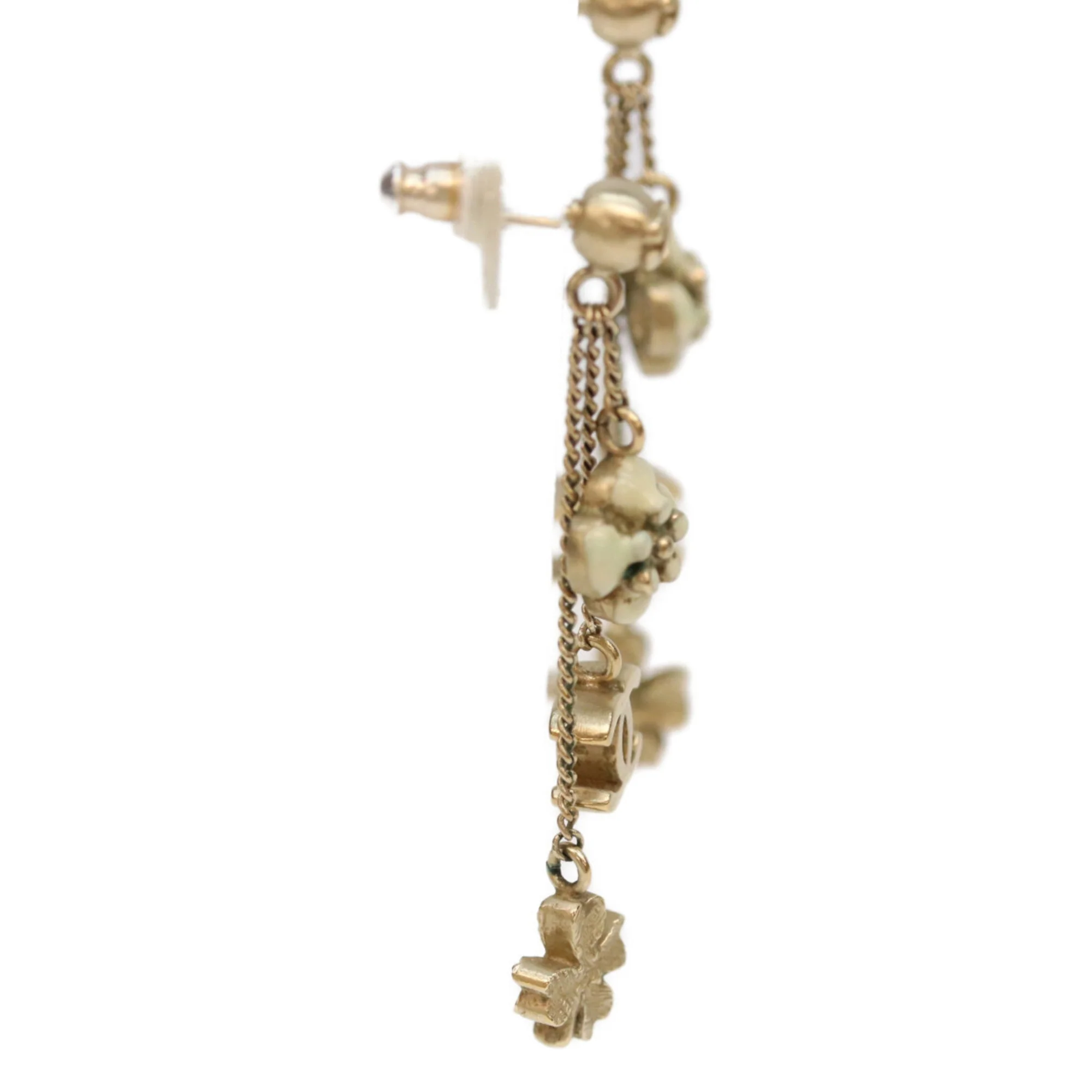 CC Logo Clover Earrings Gold-Tone Metal Gold-Tone Metal - Image 4