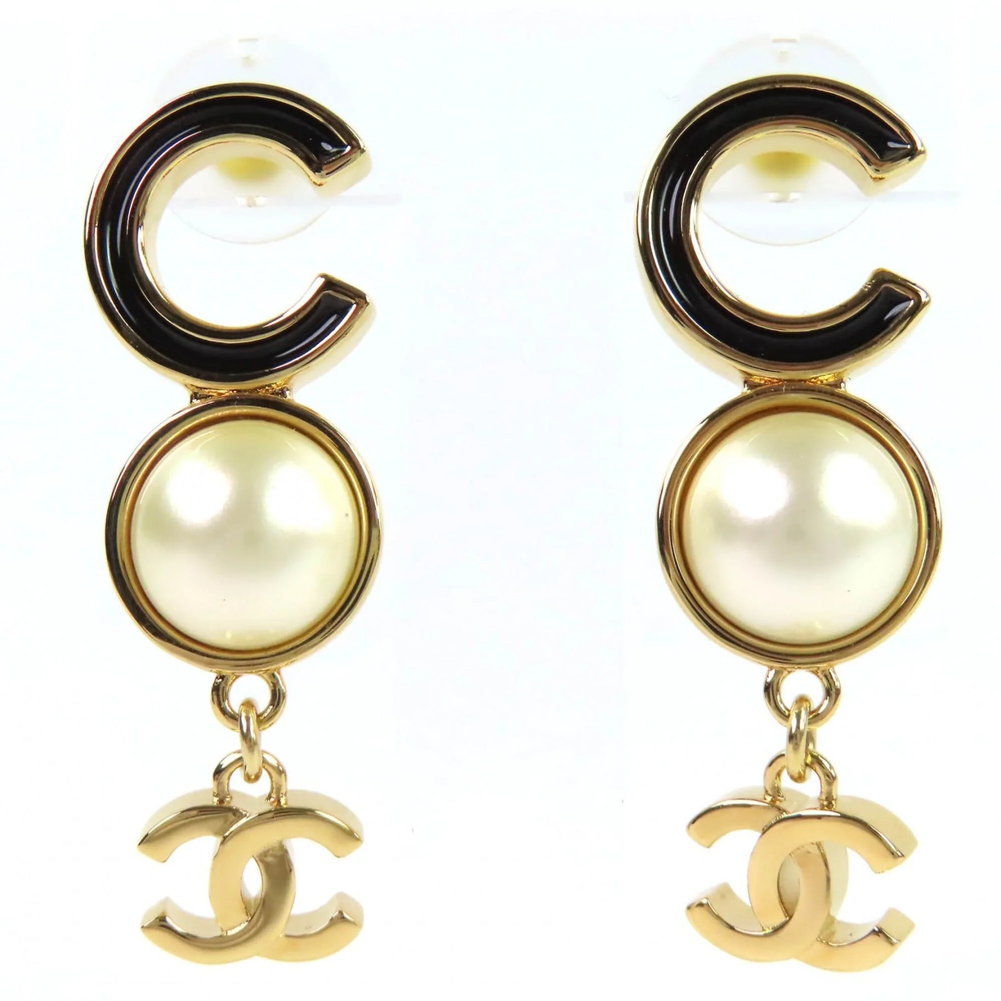 CC Logo Earrings Gold-Tone Metal Gold-Tone Metal