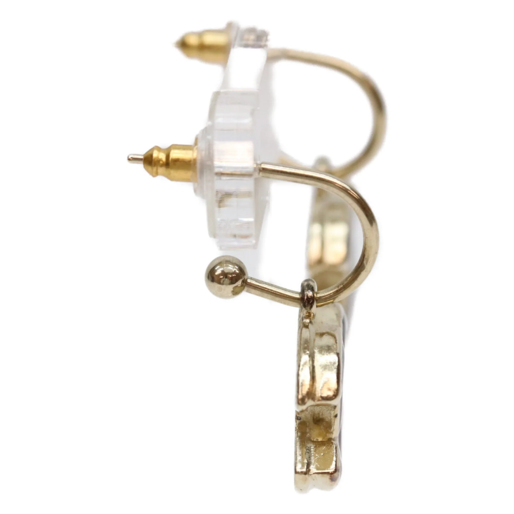 CC Logo Hoop Earrings Gold-Tone Metal Gold-Tone Metal - Image 4