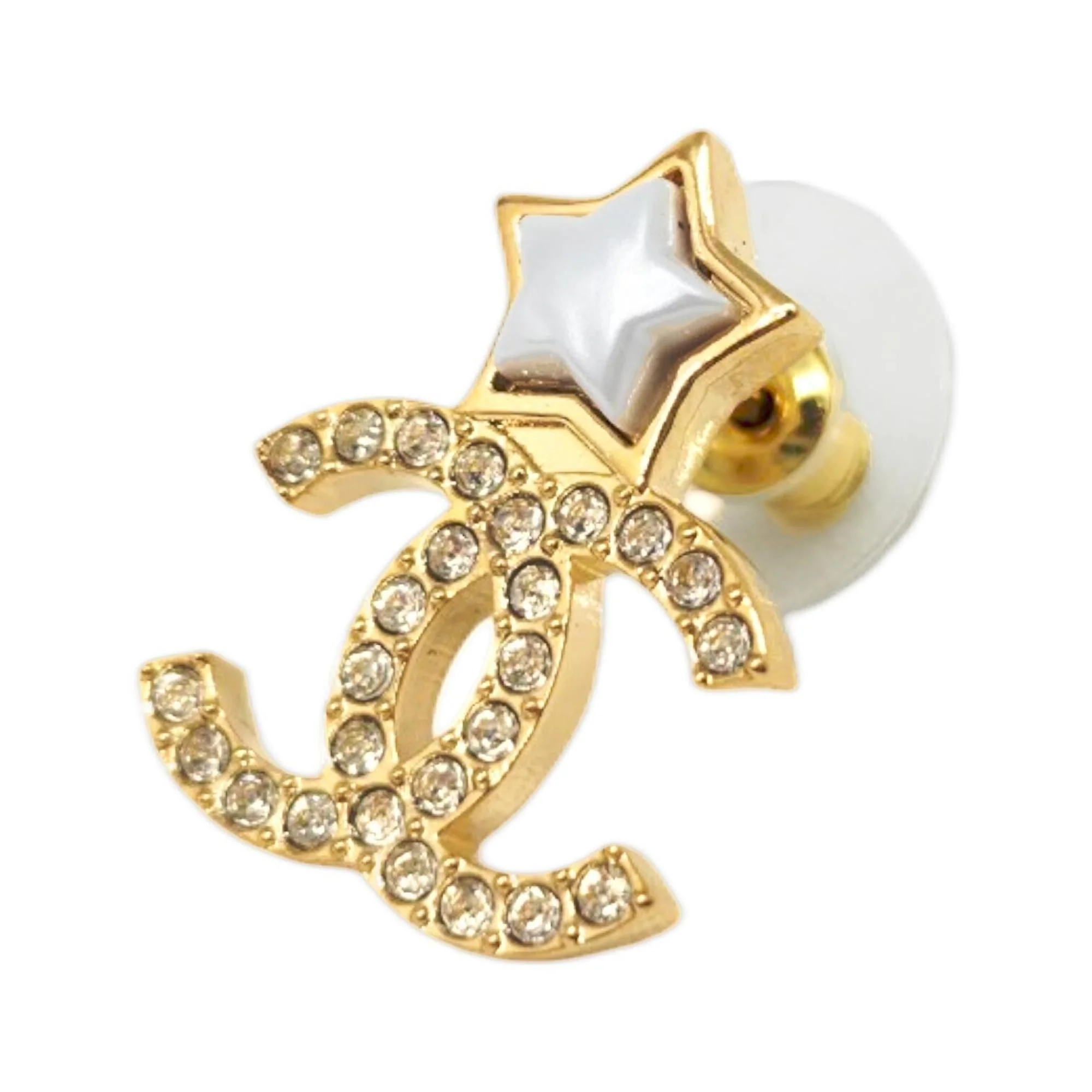 CC Logo Star Earrings Gold-Tone Metal Gold-Tone Metal - Image 2