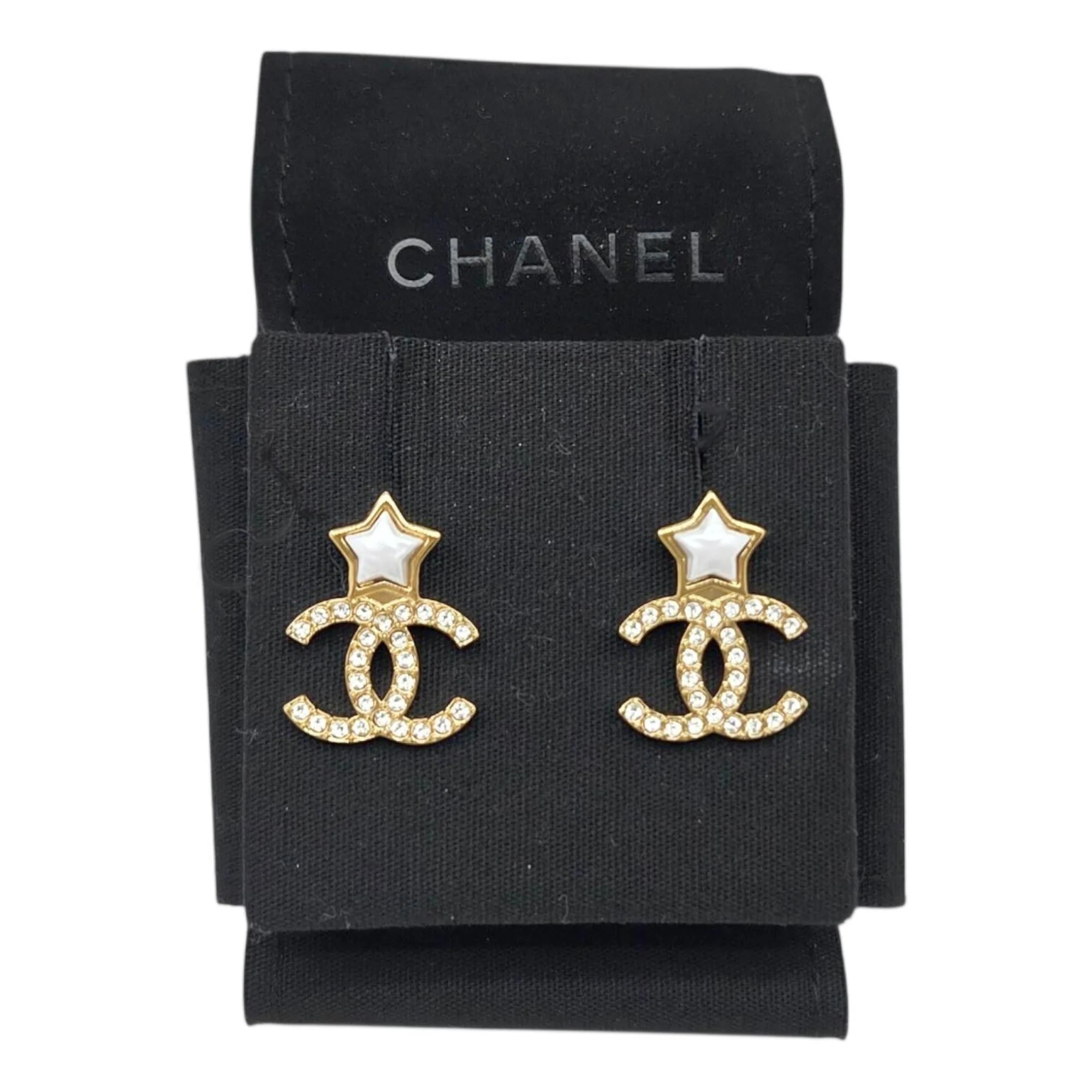 CC Logo Star Earrings Gold-Tone Metal Gold-Tone Metal - Image 7
