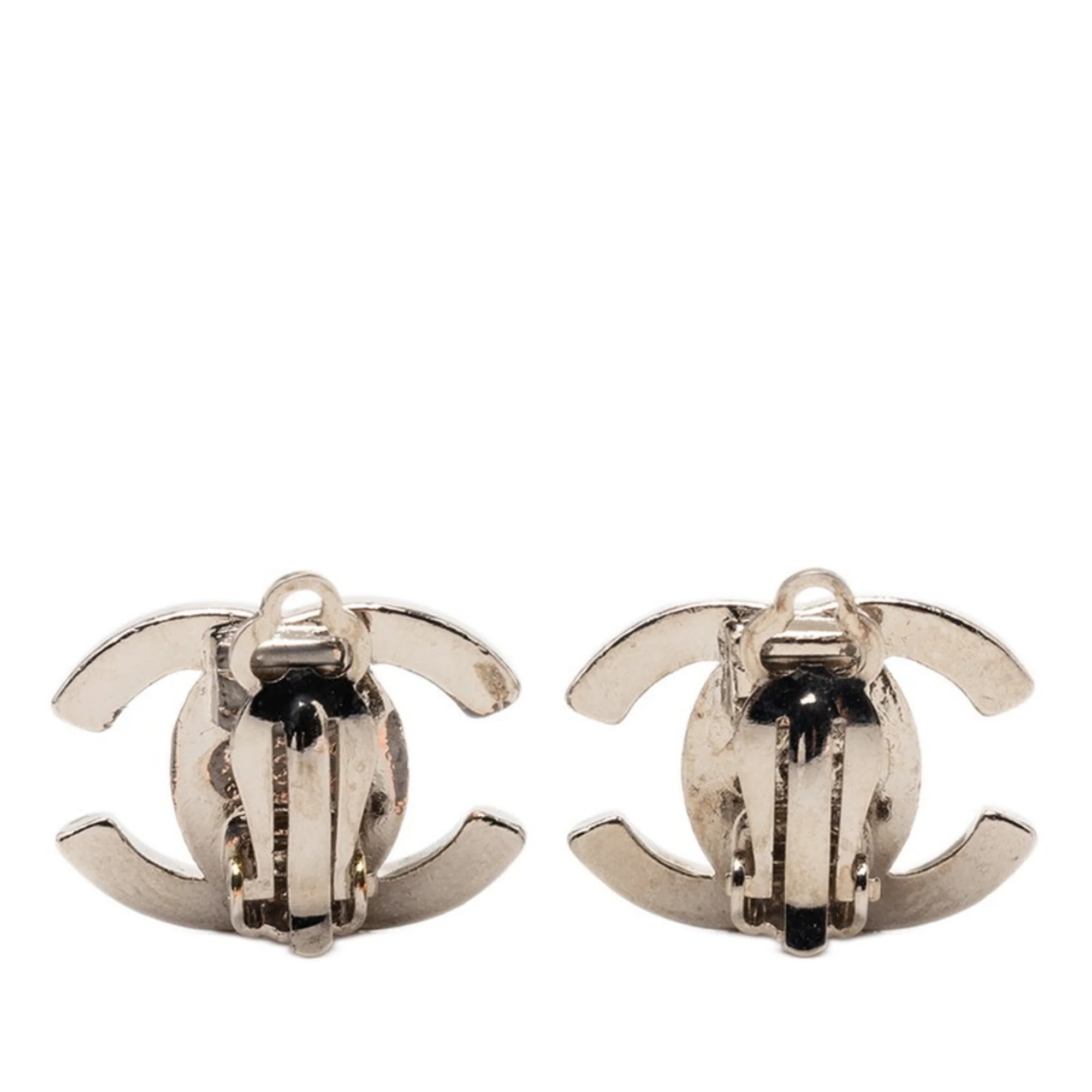 CC Logo Turnlock Clip-On Earrings Silver-Tone Metal Silver-Tone Metal - Image 2