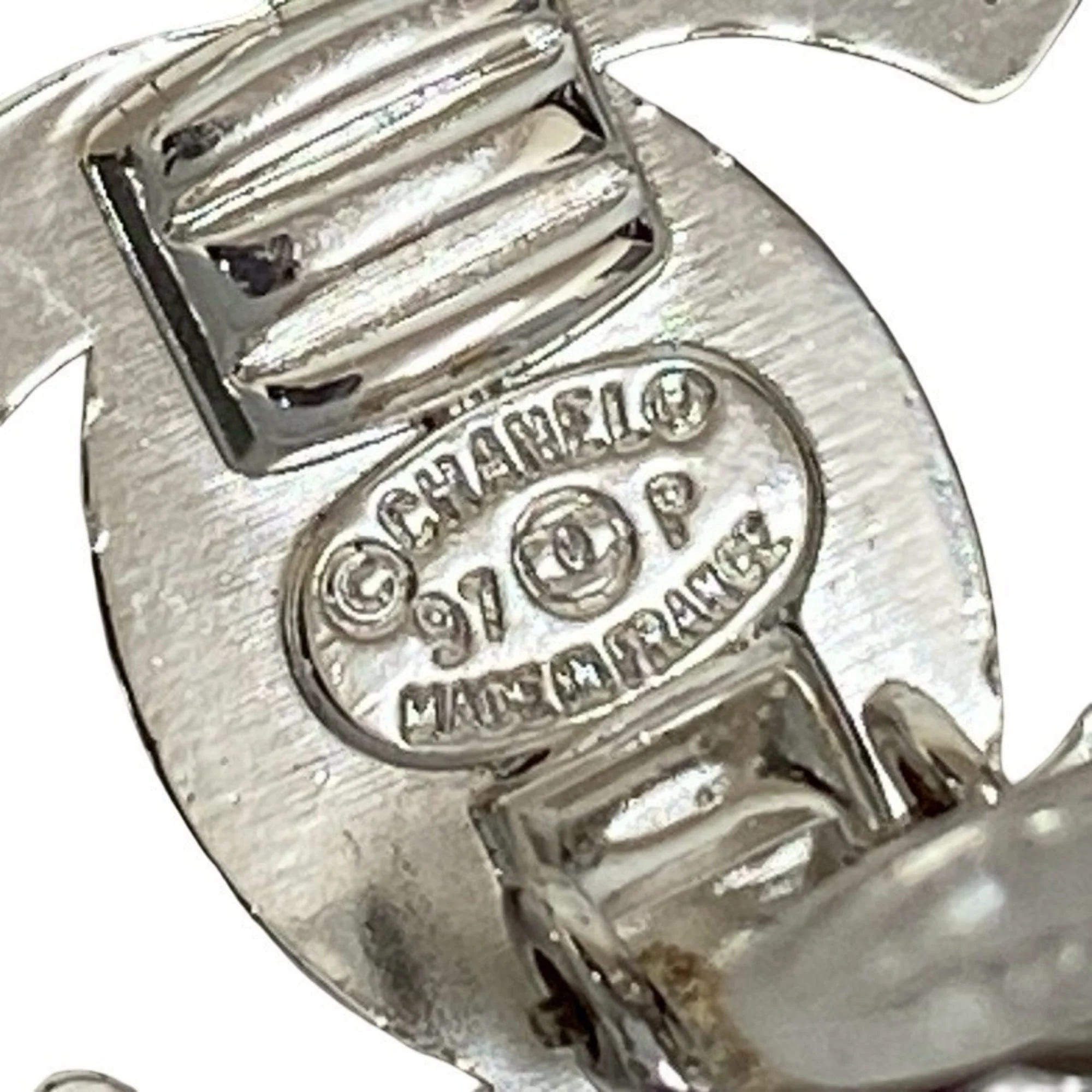 CC Logo Turnlock Clip-On Earrings Sterling Silver Silver-Tone Metal - Image 3