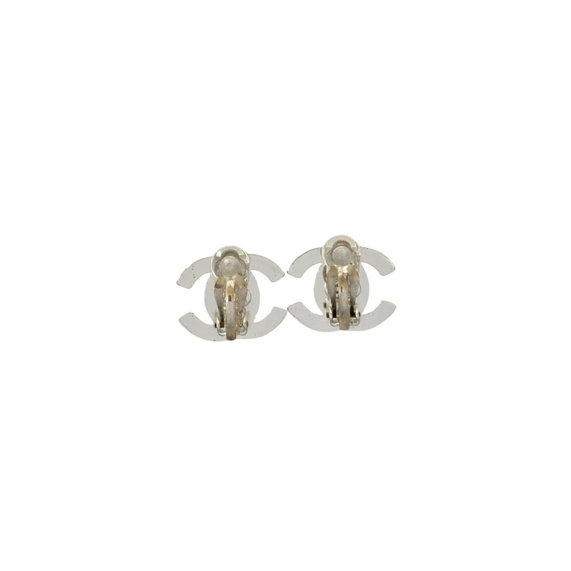 CC Logo Turnlock Clip-On Earrings Sterling Silver Silver-Tone Metal - Image 6