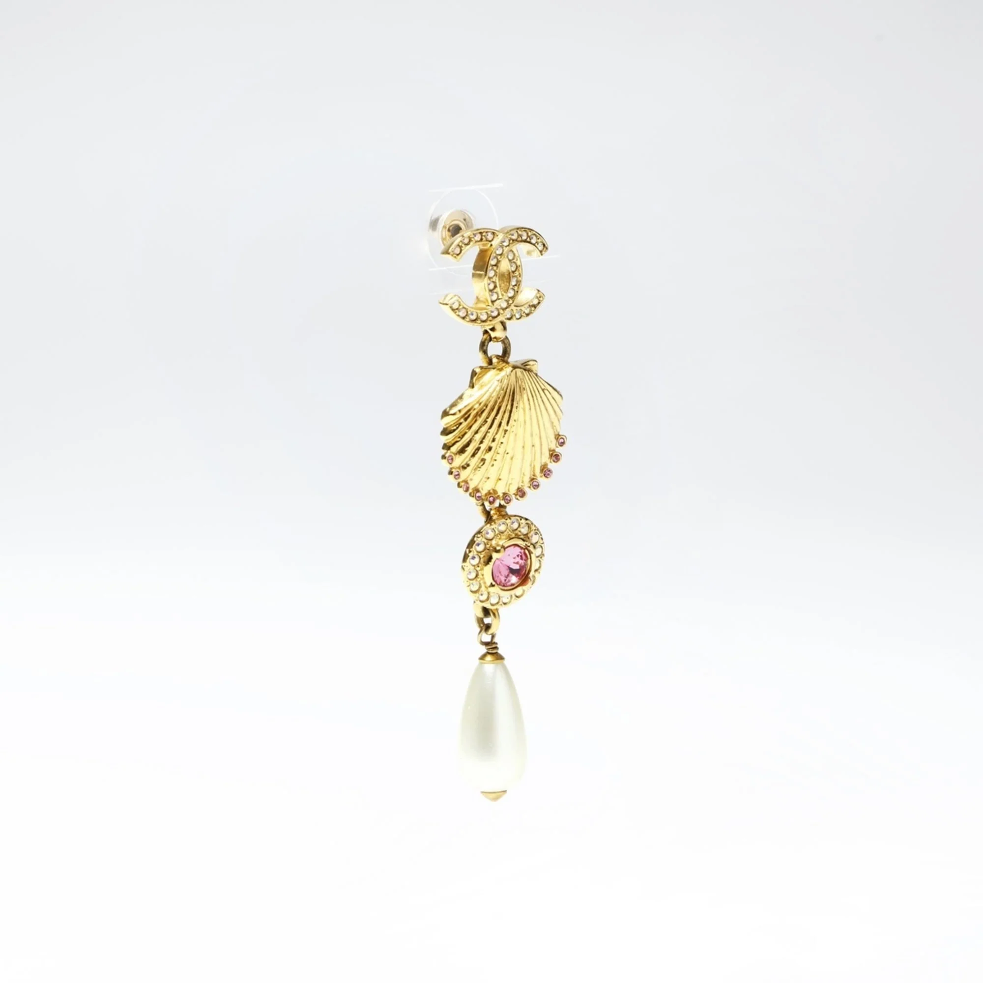 Earrings Pearl Gold-Tone Metal - Image 5