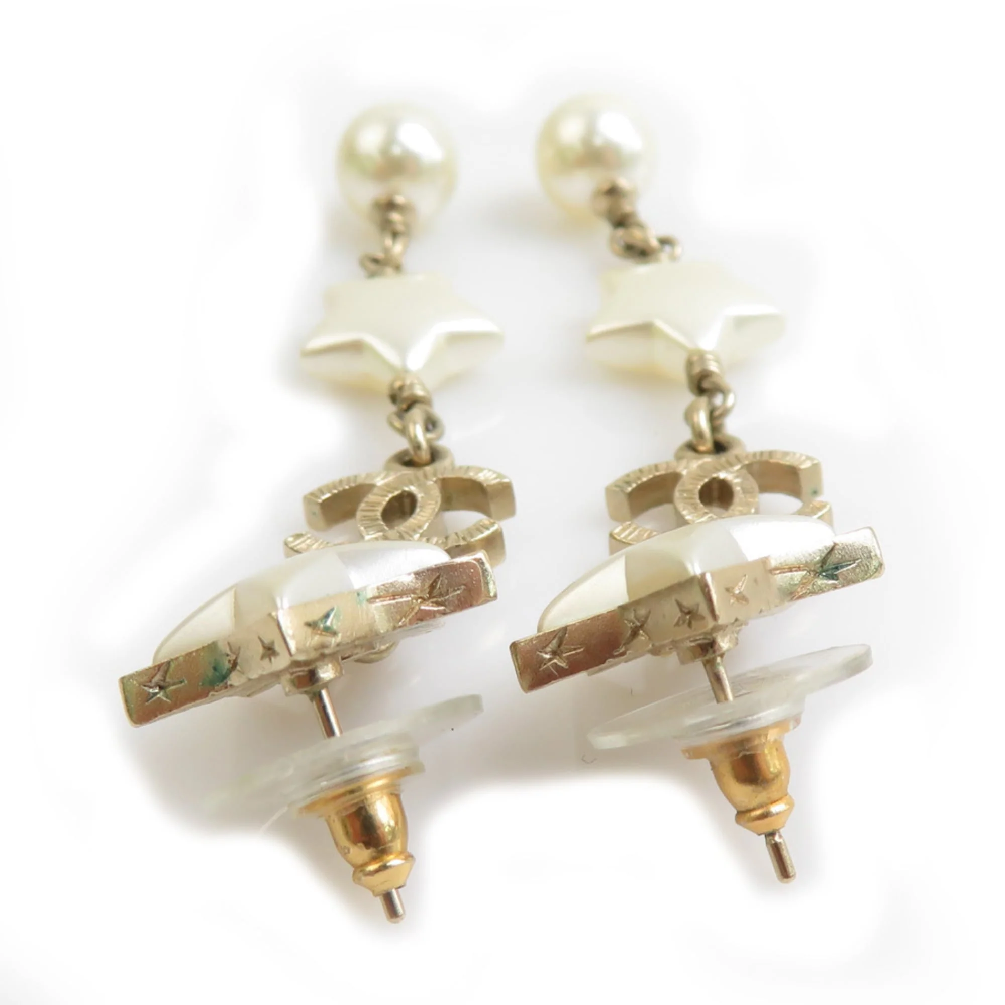 Pearl Earrings Artificial Pearl and Metal - Image 3