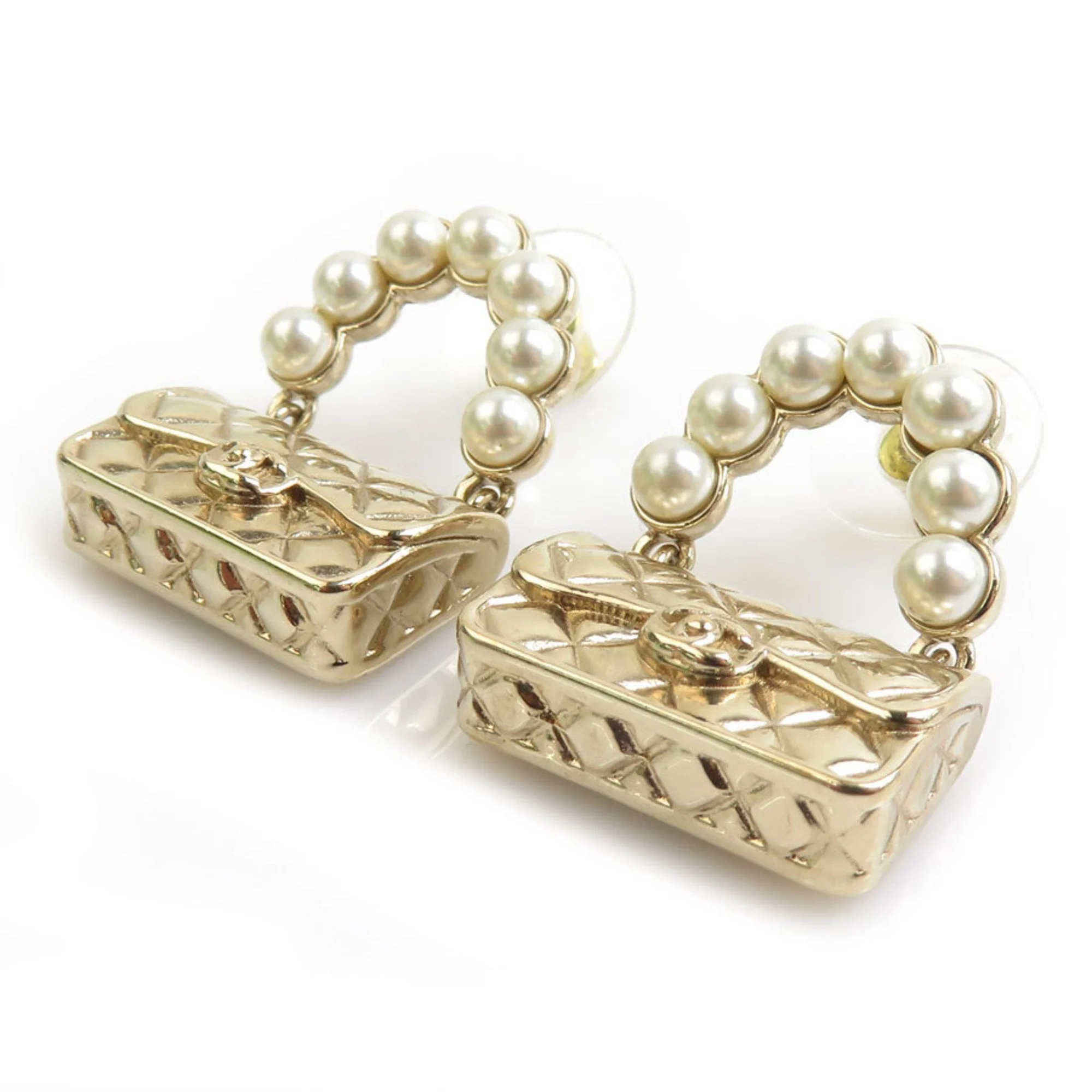 Pearl Earrings Metal and Artificial Pearl - Image 2