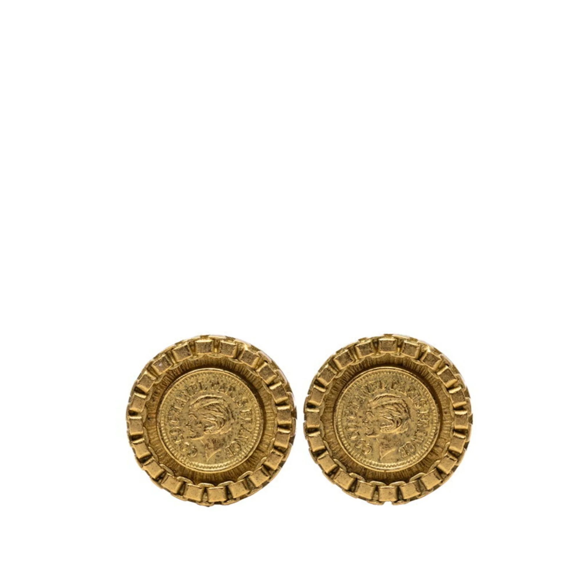 Vintage Earrings Gold-Tone Metal