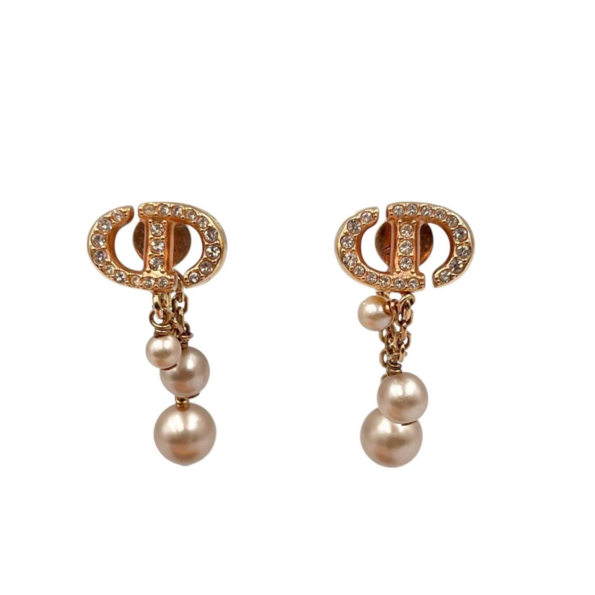 Earrings Pearl Gold-Tone Metal