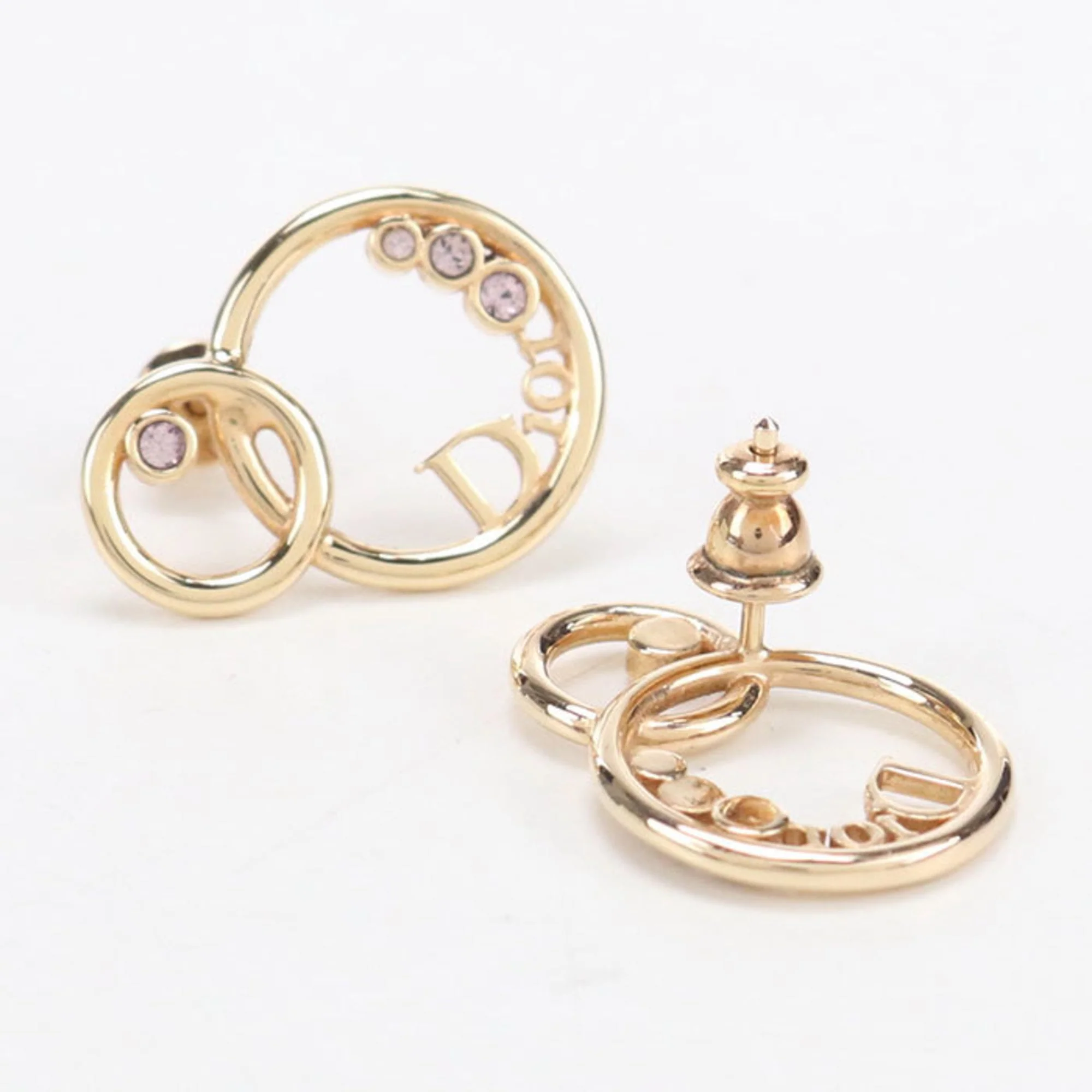 Earrings Rhinestone Gold-Tone Metal - Image 4