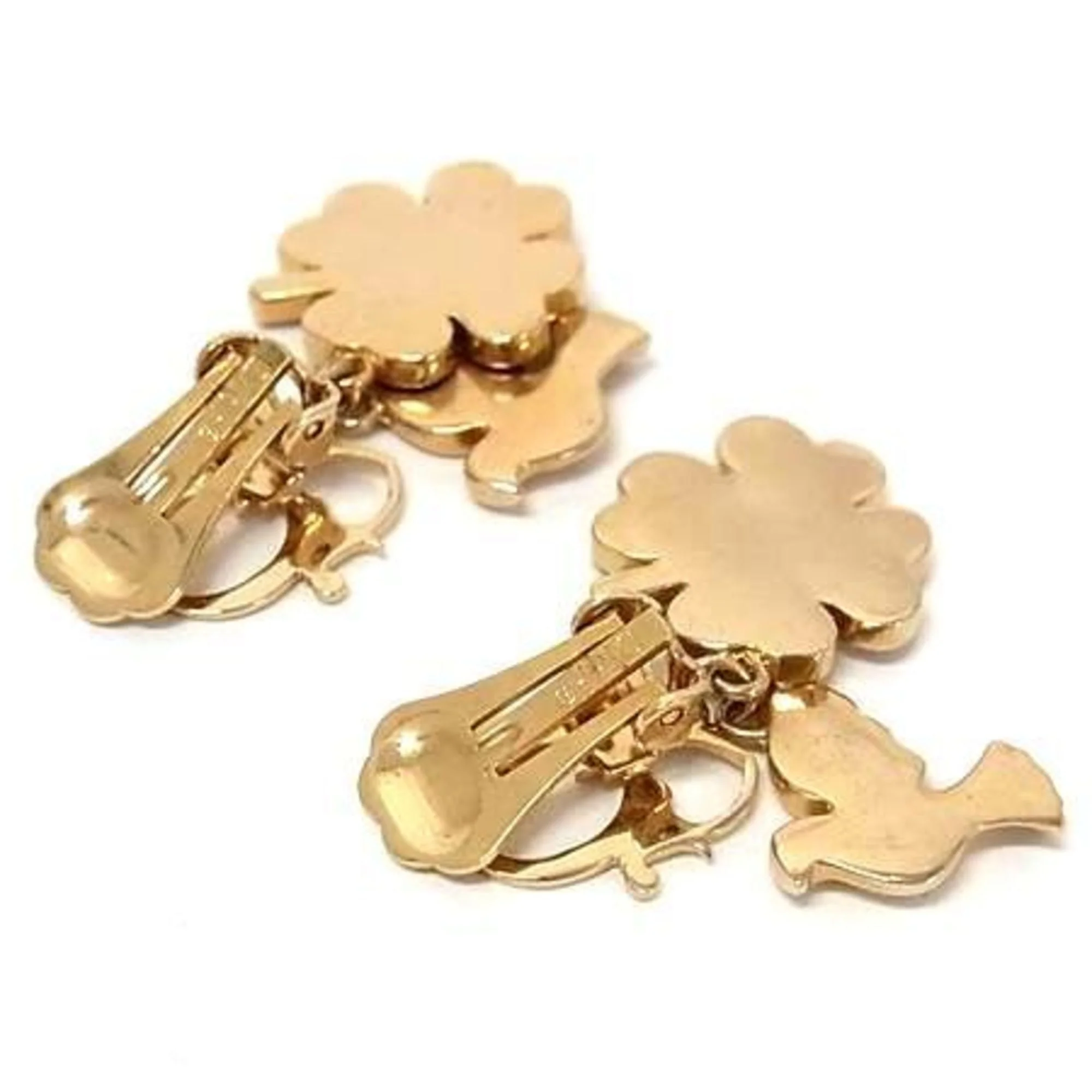 Rhinestone Clip-On Earrings Metal - Image 3
