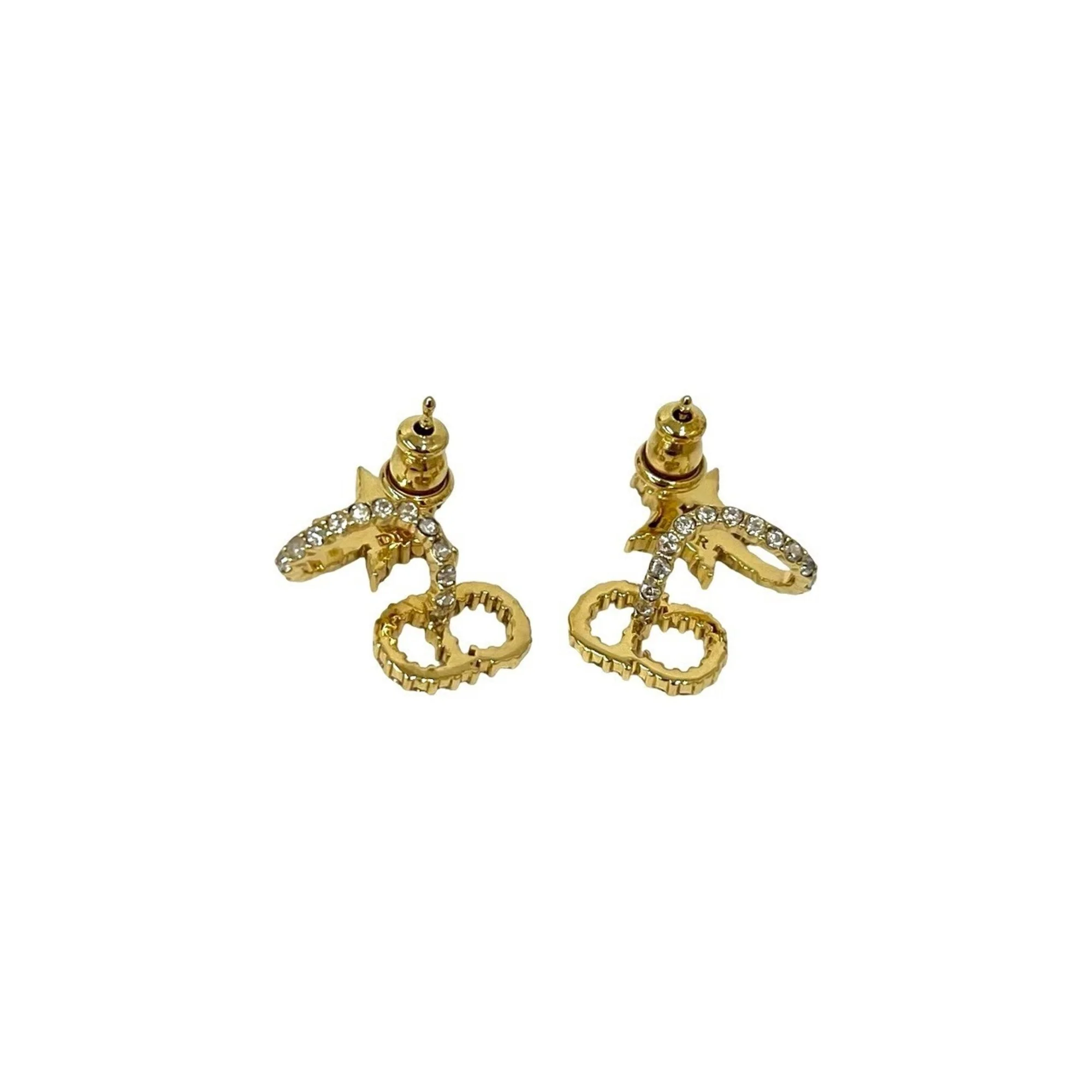 Rhinestone Earrings Gold and Rhinestone - Image 6