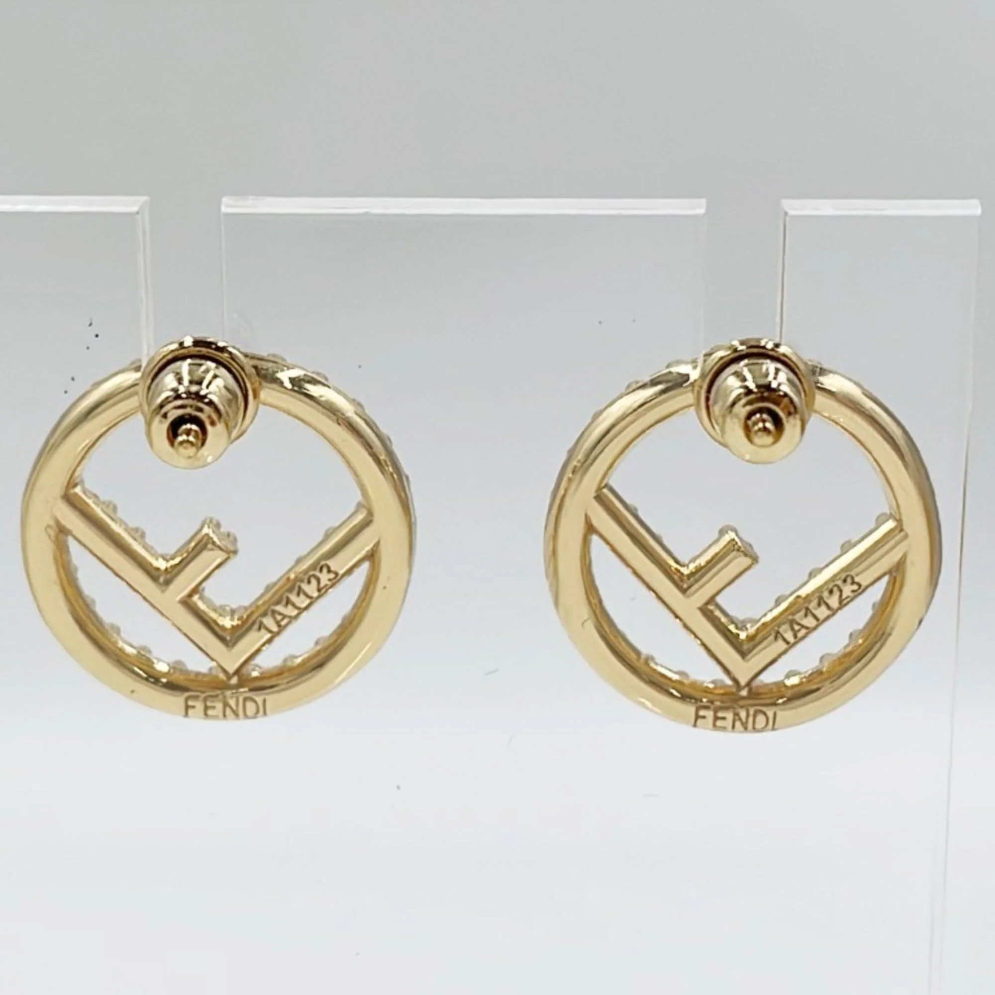 Earrings Rhinestone Gold-Tone Metal - Image 3