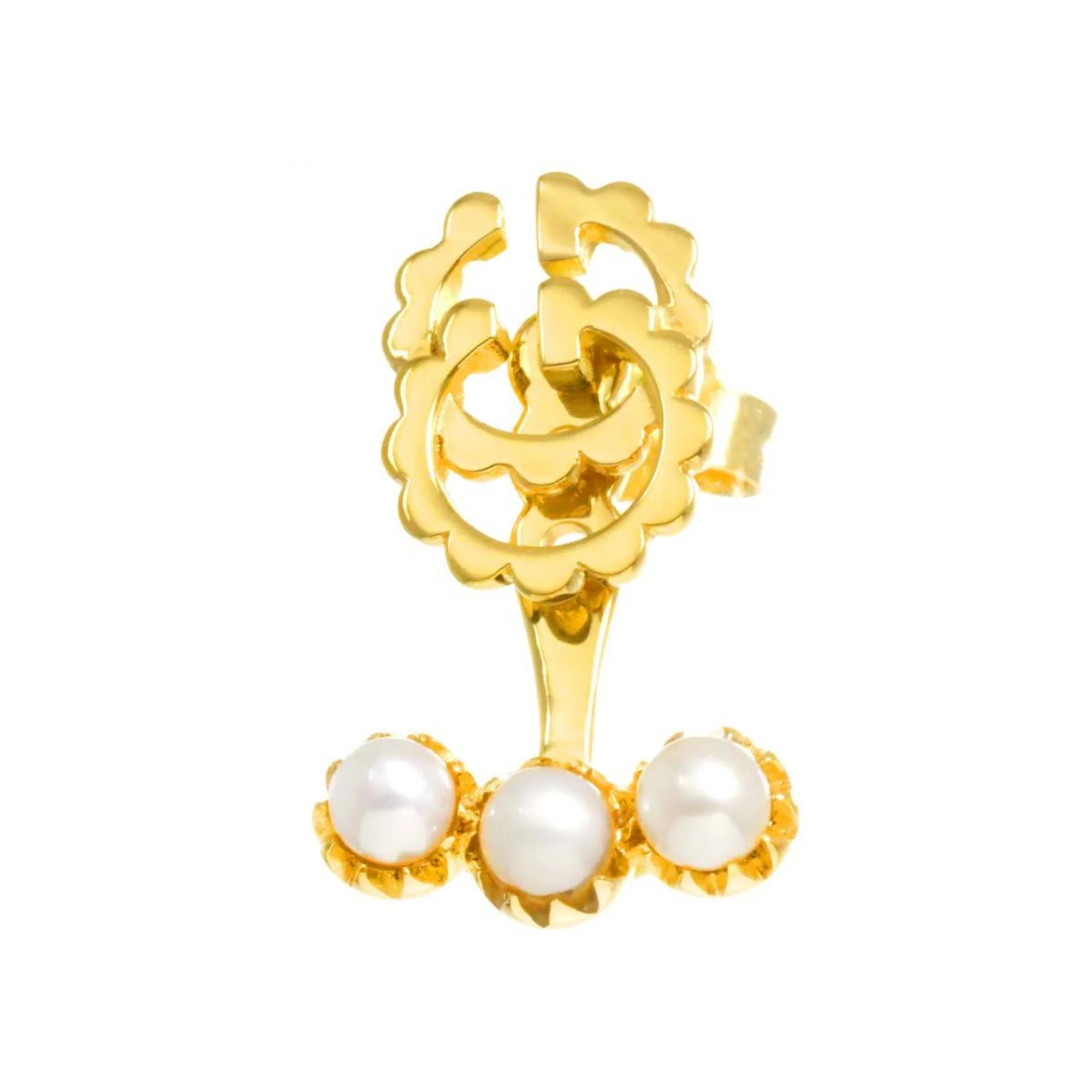 Single Earring Pearl 18K Yellow Gold - Image 2
