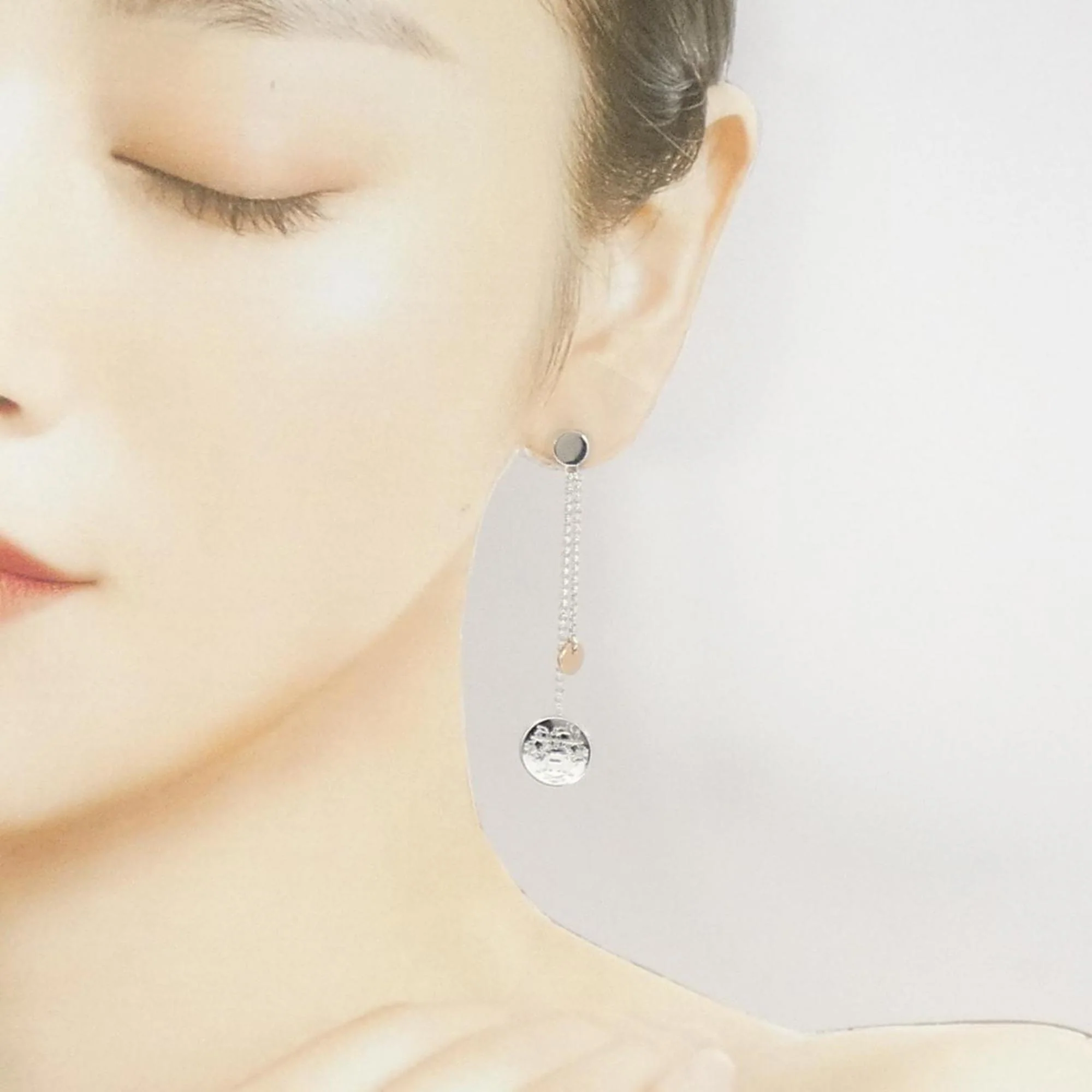 Earrings 18K Rose Gold and Sterling Silver - Image 4