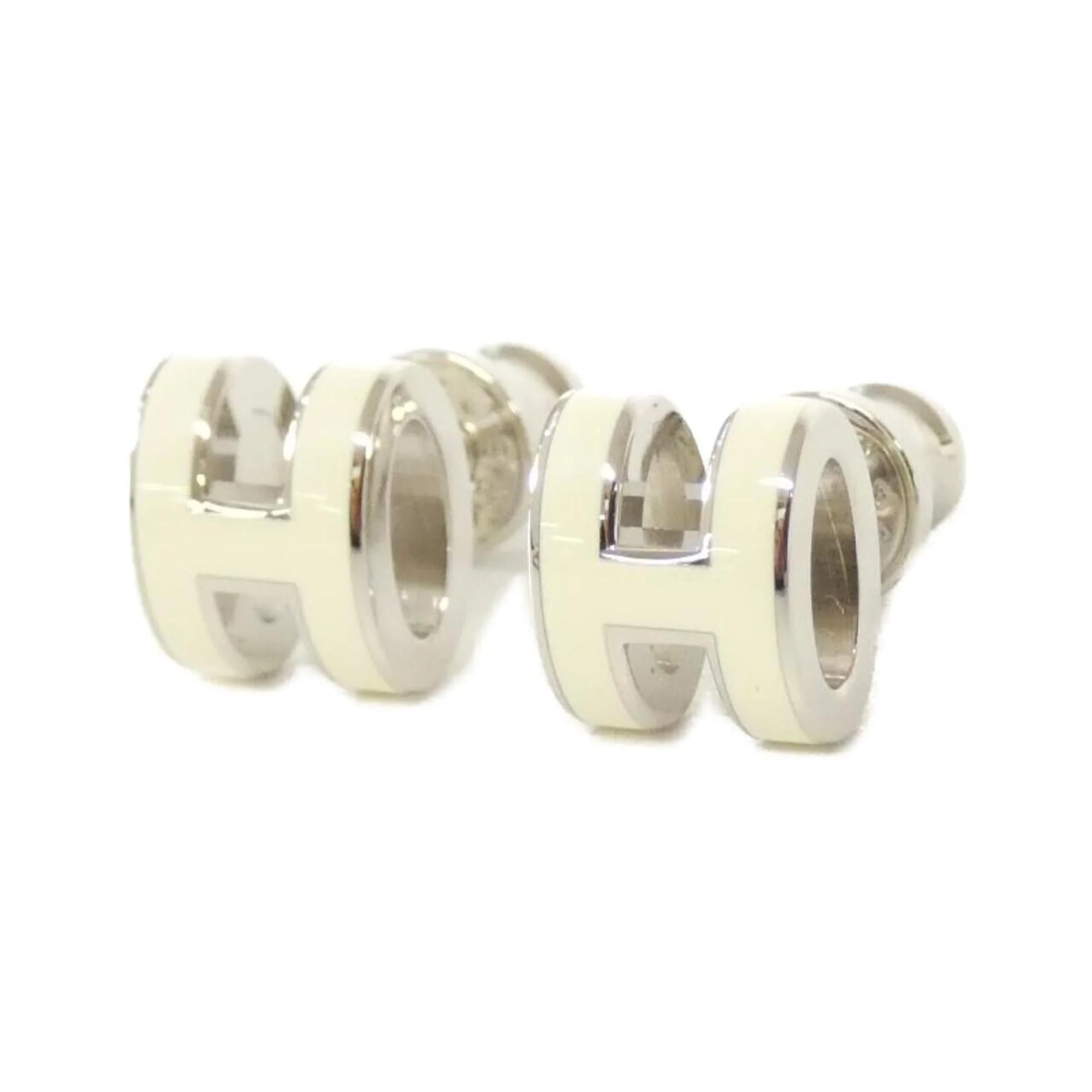 Pop H Earrings Sterling Silver Silver-Tone Metal - Image 2