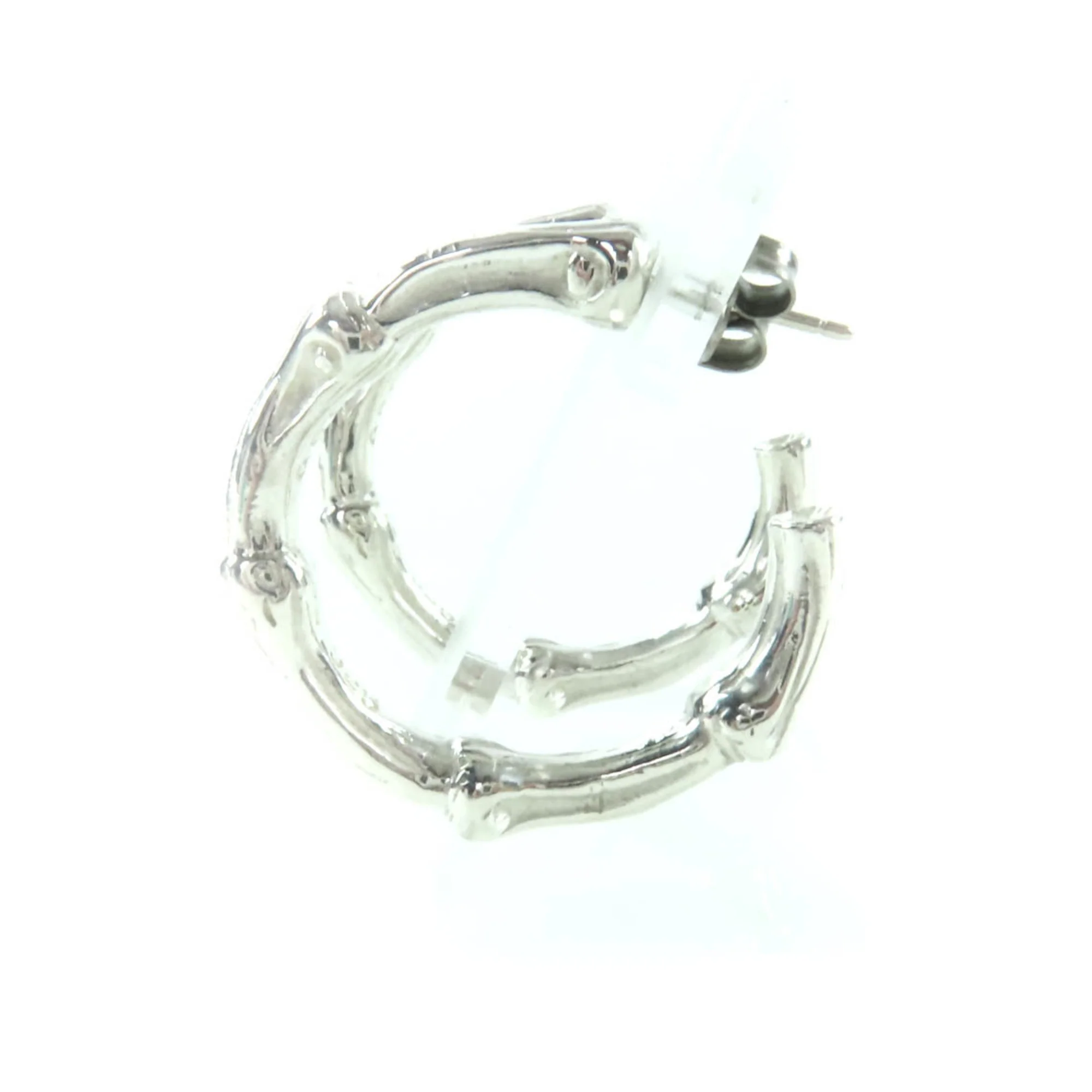 Bamboo Hoop Earrings Sterling Silver Sterling Silver - Image 3