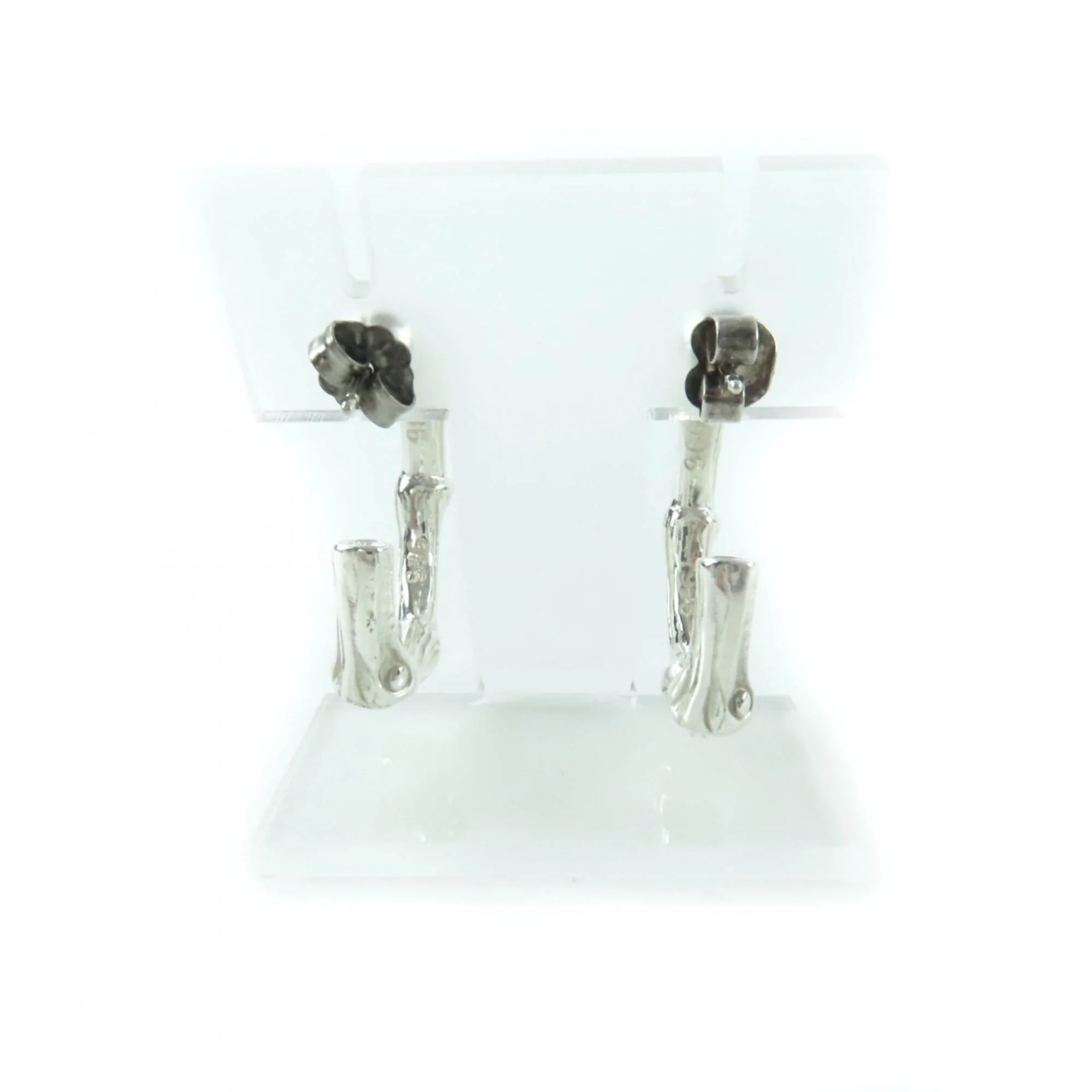 Bamboo Hoop Earrings Sterling Silver Sterling Silver - Image 4
