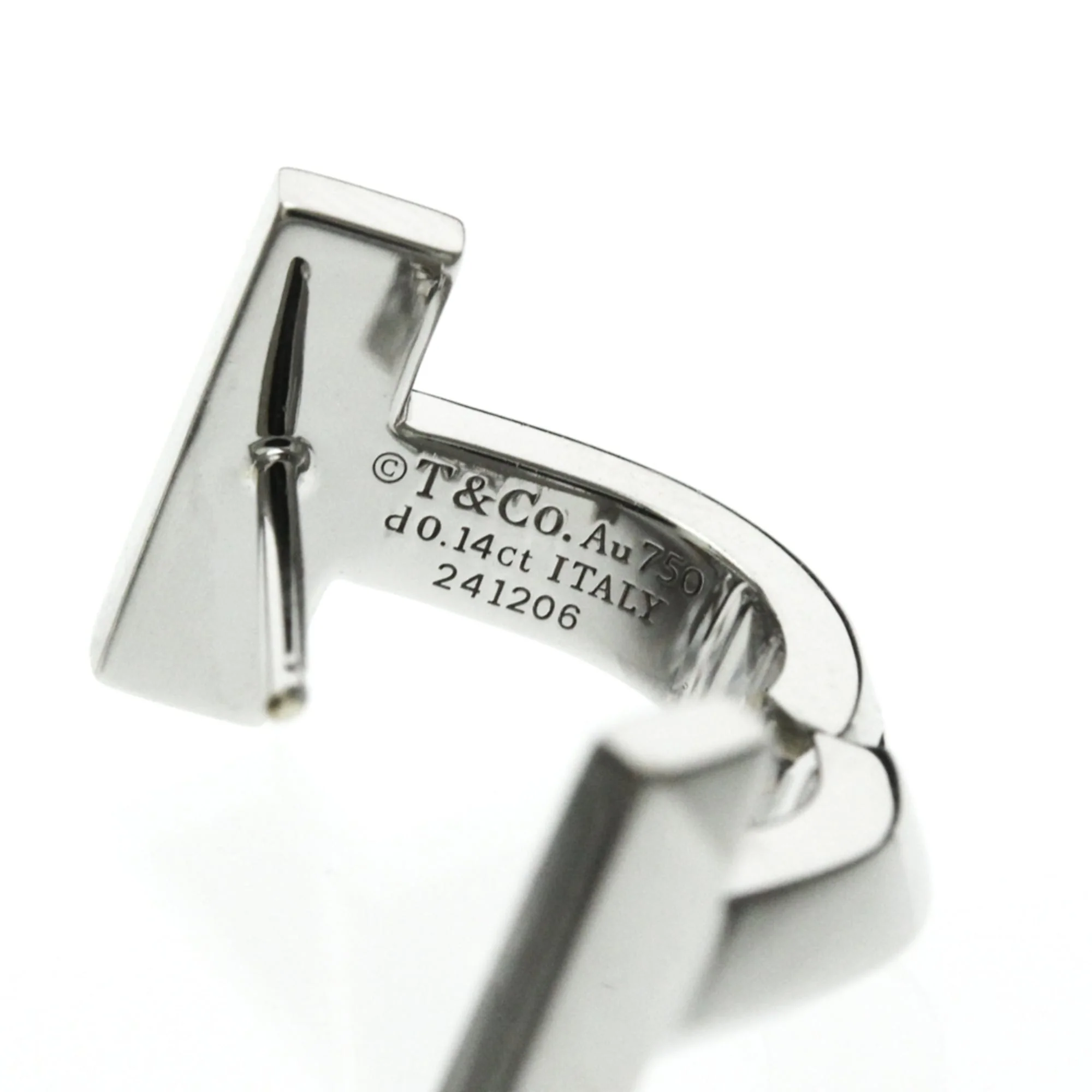 Single Earring Hoop 18K White Gold - Image 9