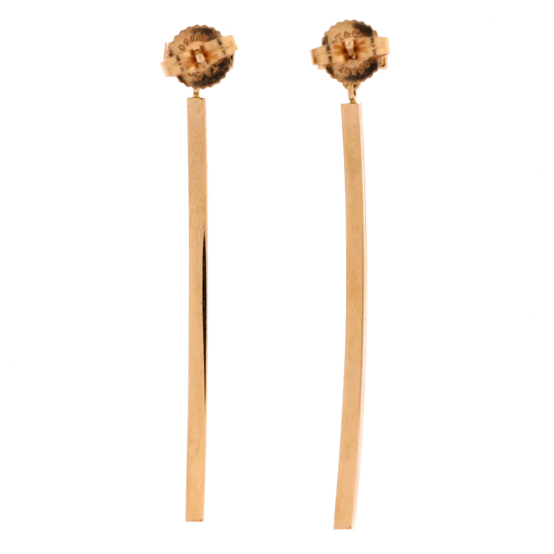 T Wire Bar Earrings 18K Rose Gold - Image 2
