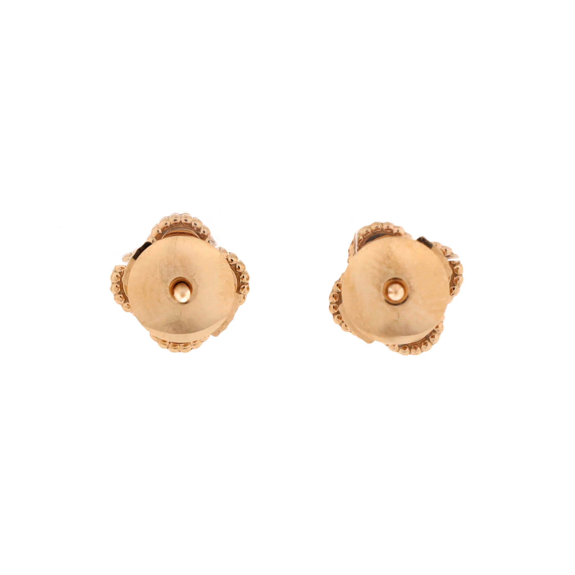 Sweet Alhambra Stud Earrings 18K Rose Gold and Carnelian - Image 3