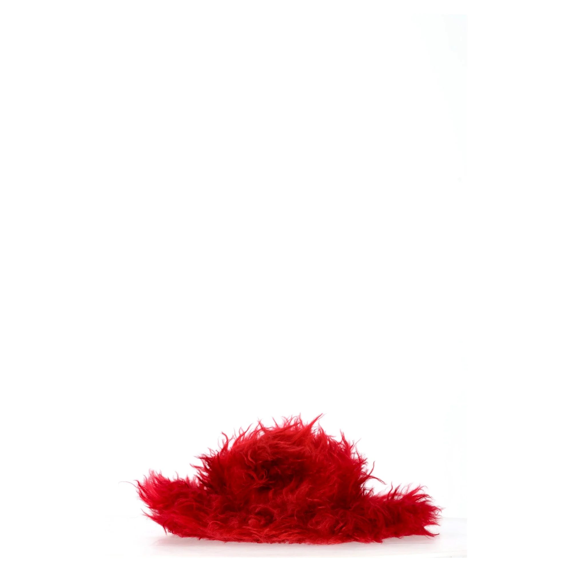 Prada Logo-Plaque Faux Fur Hat in Red Mohair Wool - Image 8