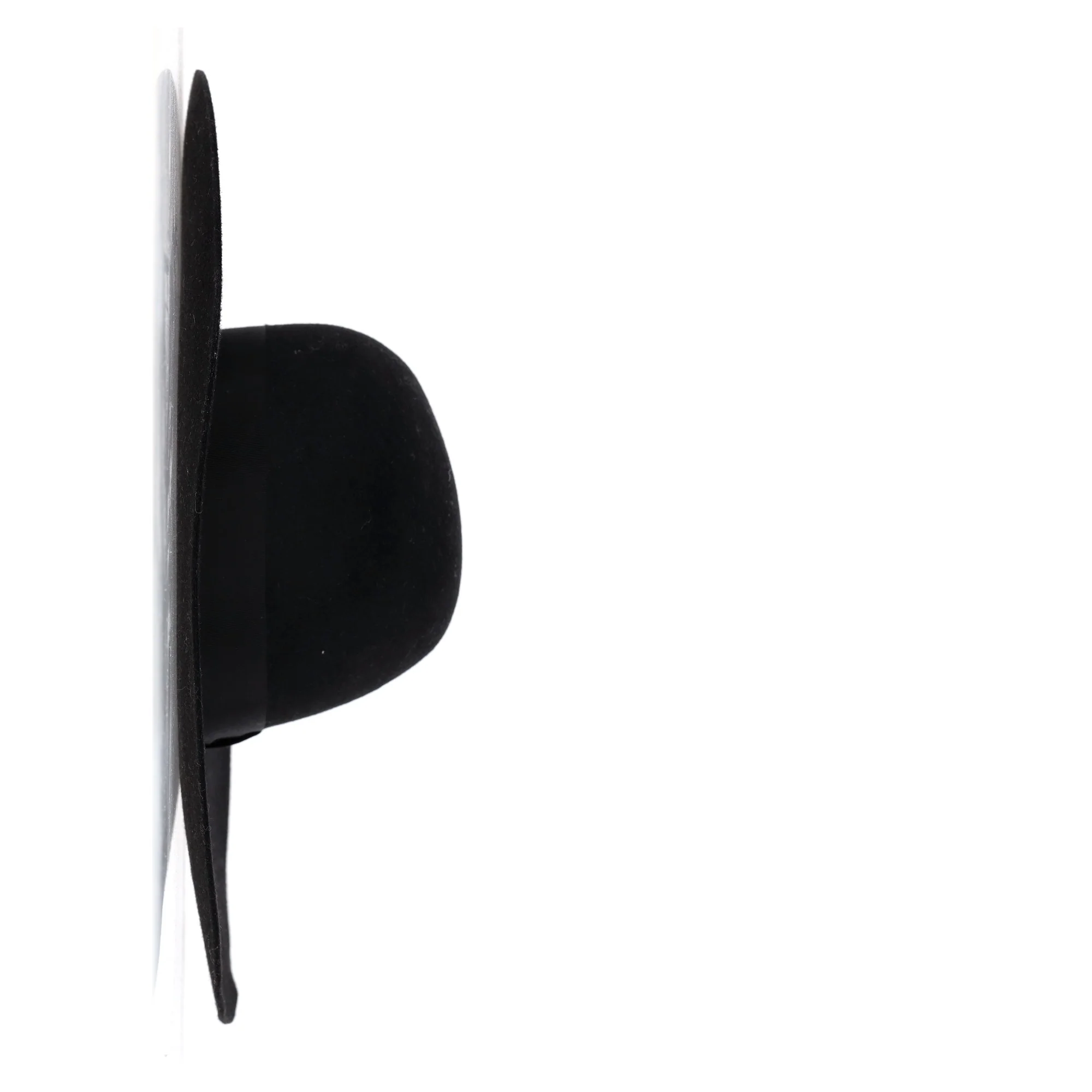 Saint Laurent Ribbon Band Flat Brim Hat in Black Wool - Image 8